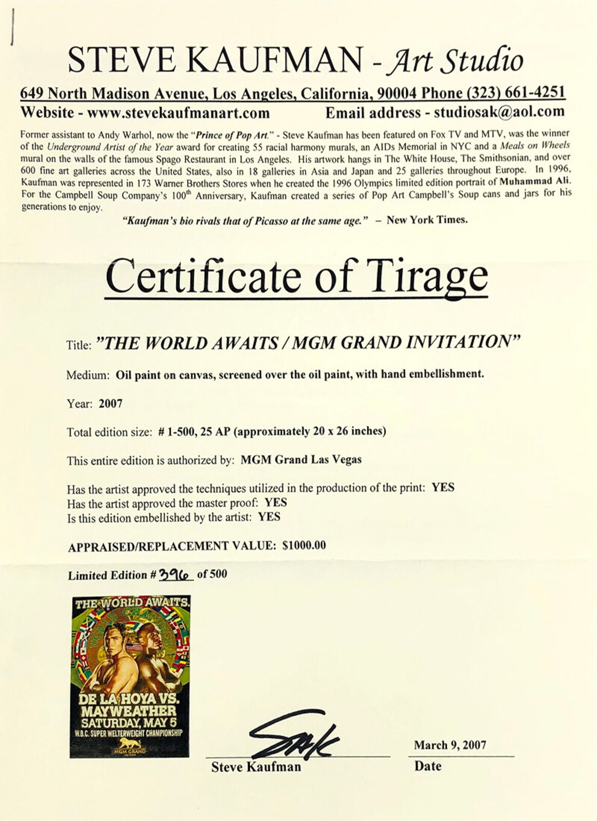 A poster for a boxing match with two men standing next to each other.