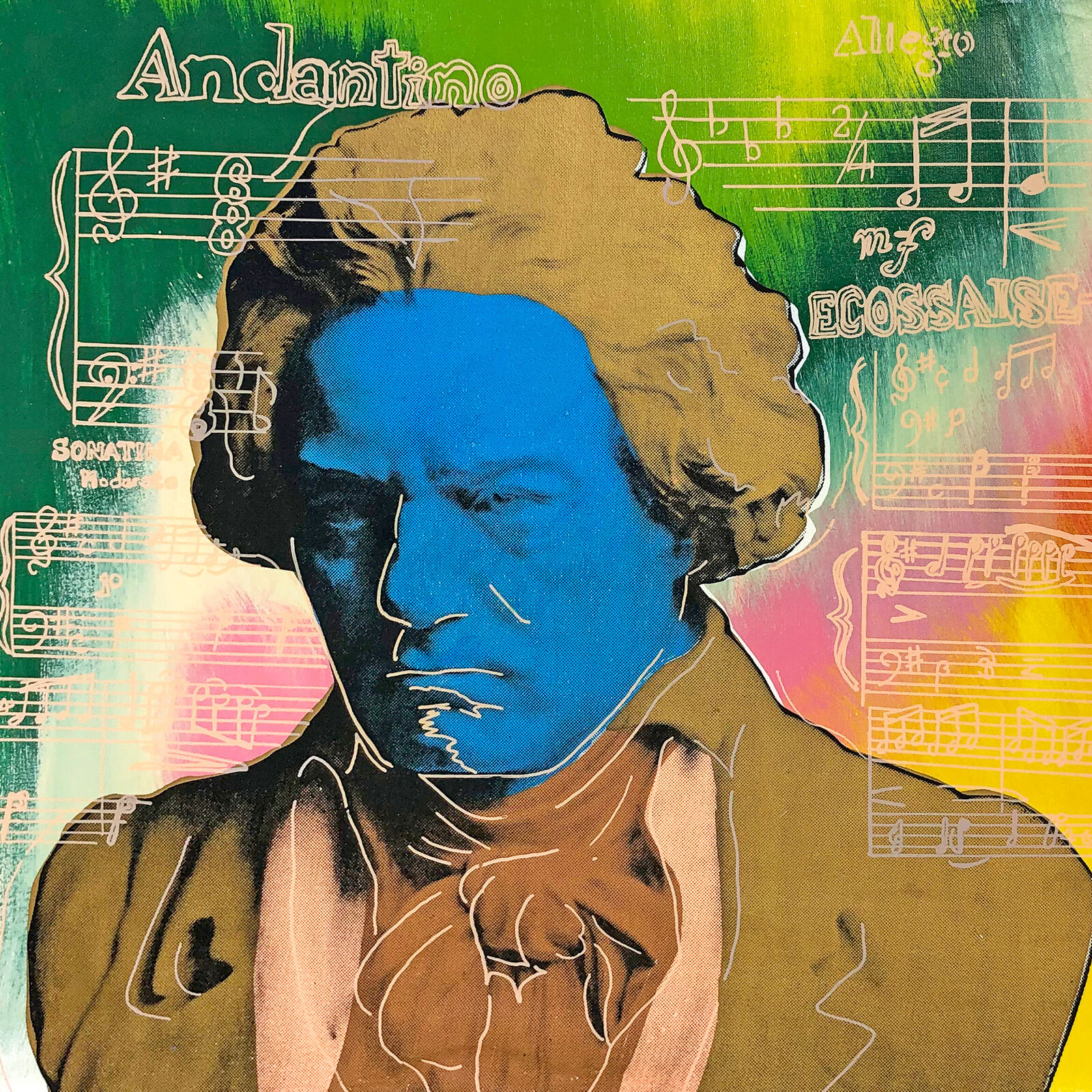 Beethoven (hand embellished canvas) by Steve Kaufman, 2001-2007