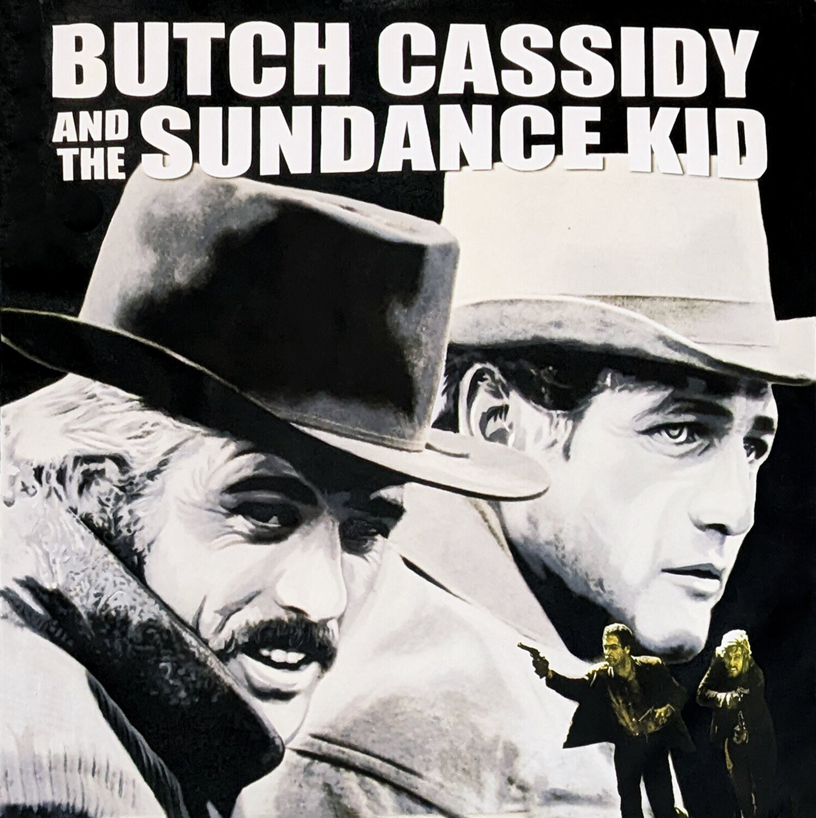 Artwork by Steve Kaufman, Butch & Sundance (Large Unique Painting), Made of Oil Painted Silkscreen On Canvas 