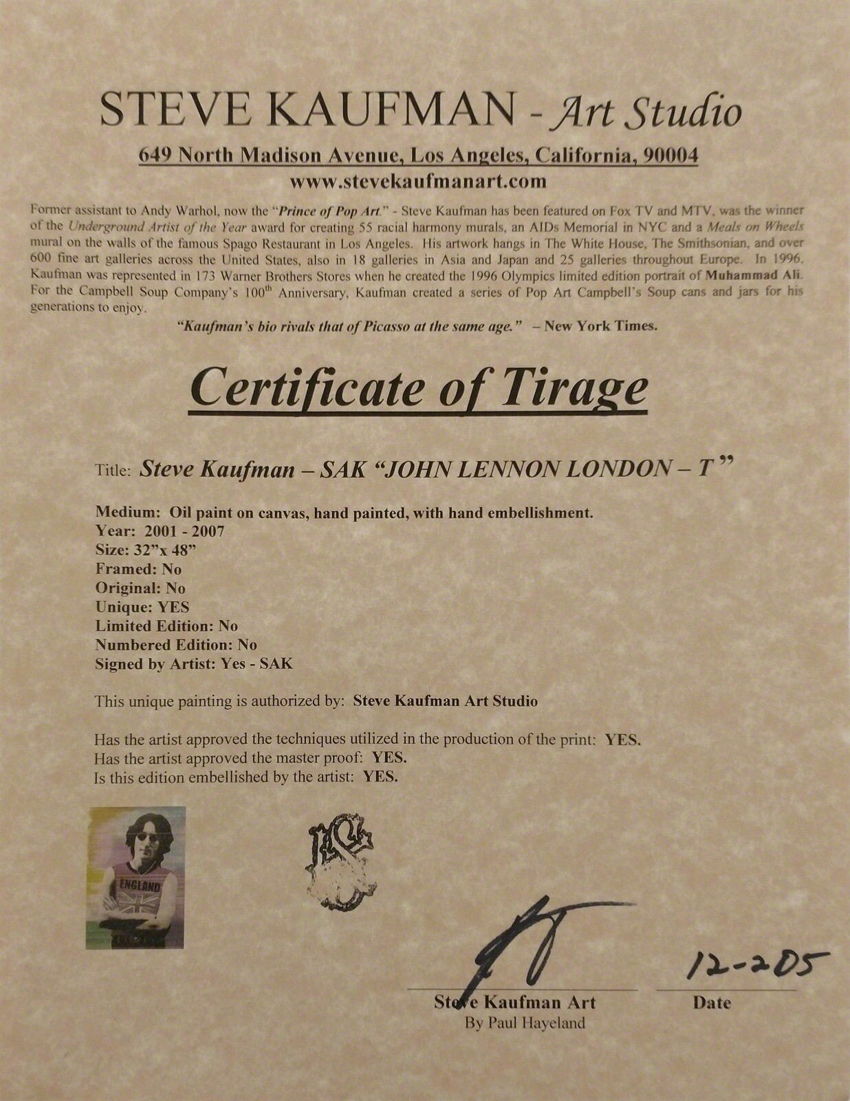 A painting of a man wearing a red vest and sunglasses.