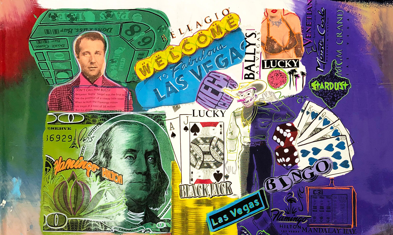 Las Vegas Icons Collage by Steve Kaufman, 1995-2005