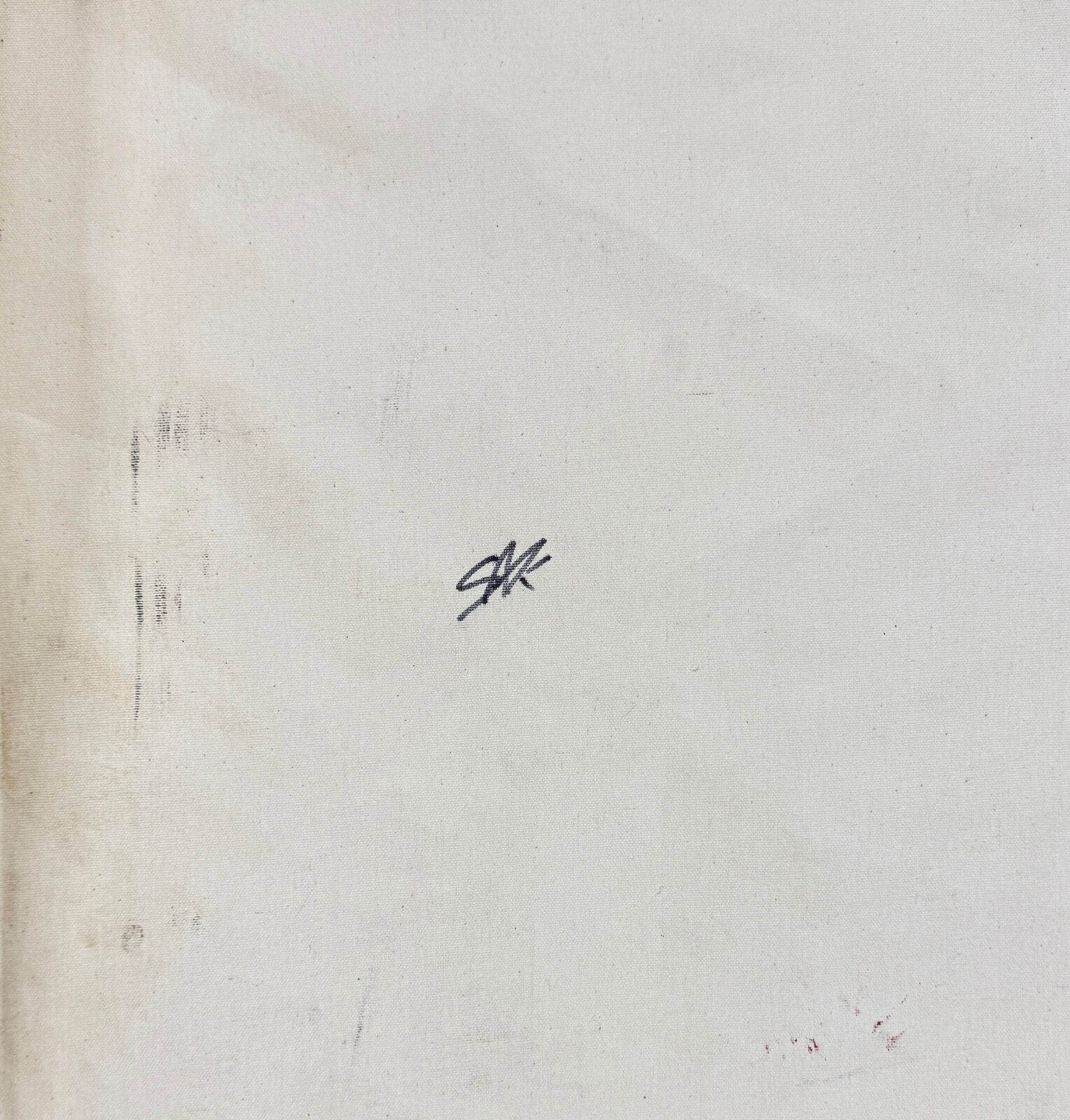 A painting of a woman with yellow hair on a red background.