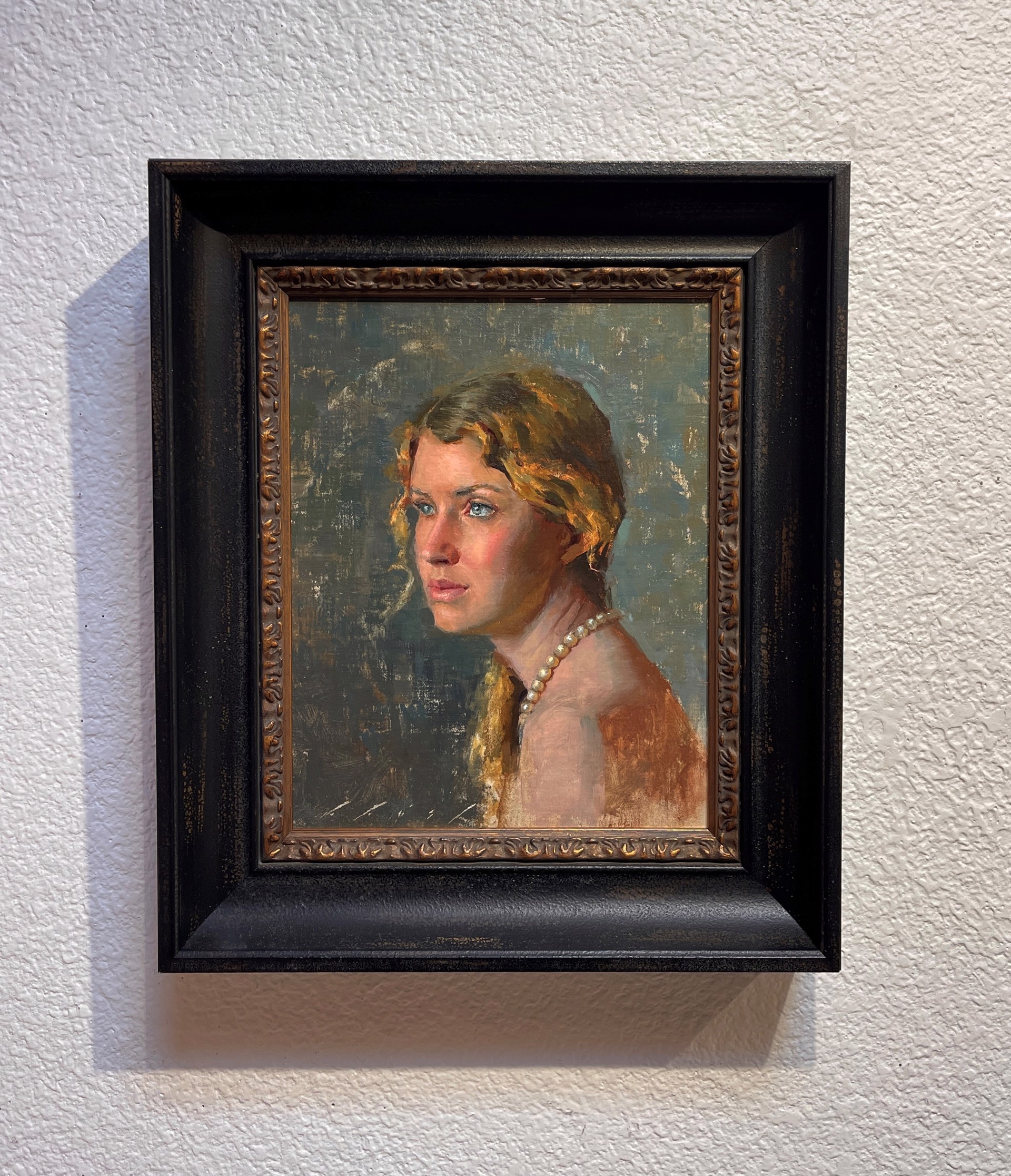Blue Eyed Girl with Pearls