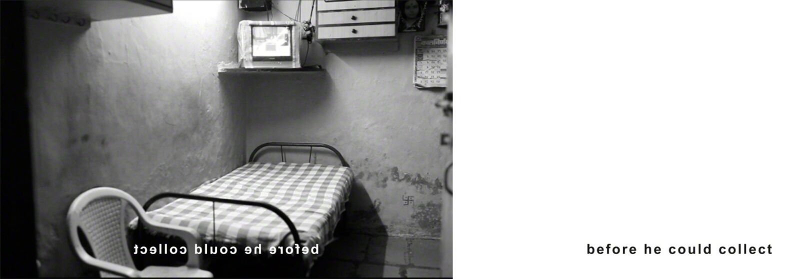 A small room with a bed and a chair in it.