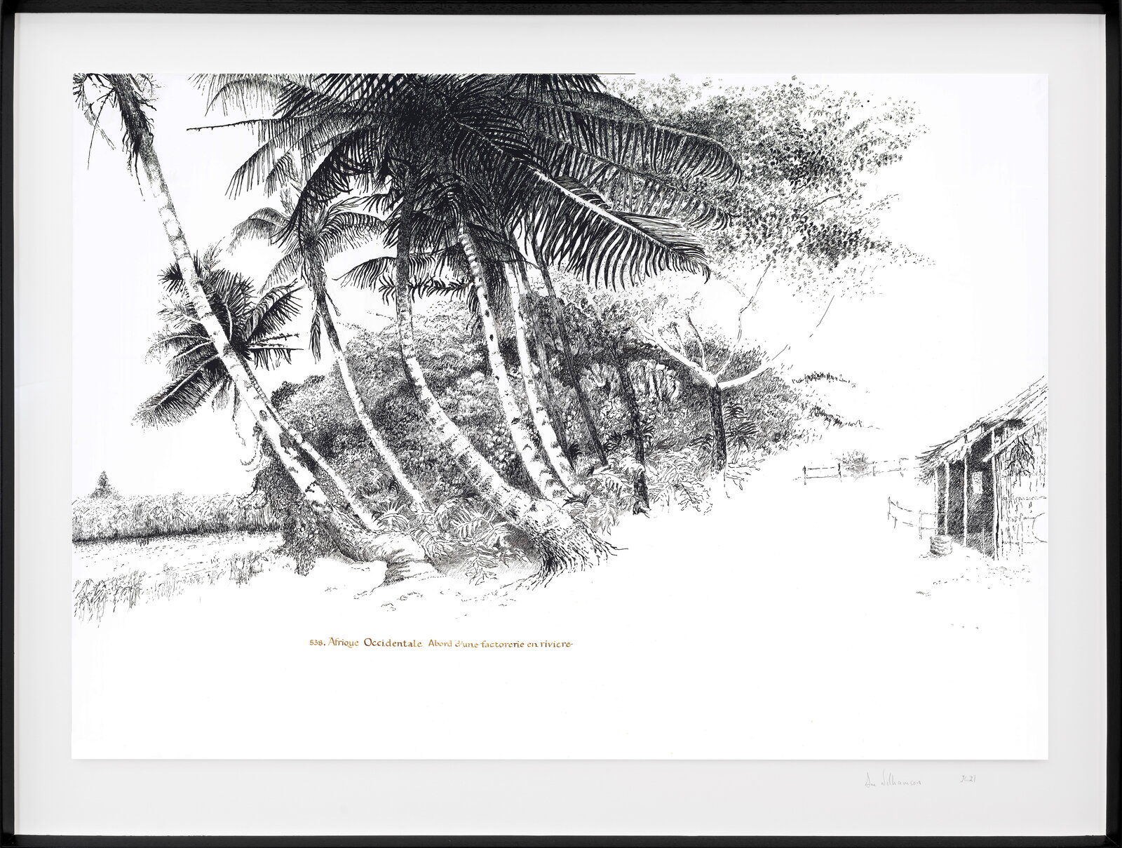 Postcards from Africa: Factory by the river. West Africa by Sue Williamson, 2021