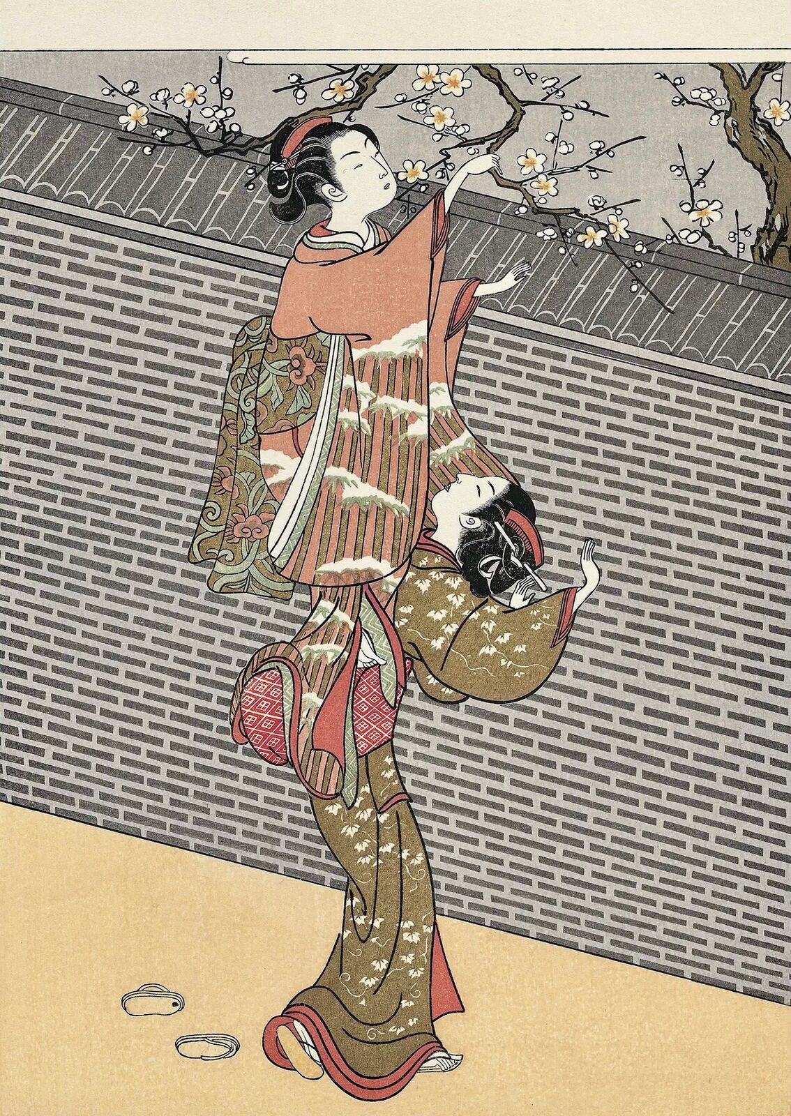Girl Breaking Plum Branch by Harunobu Suzuki, 1765