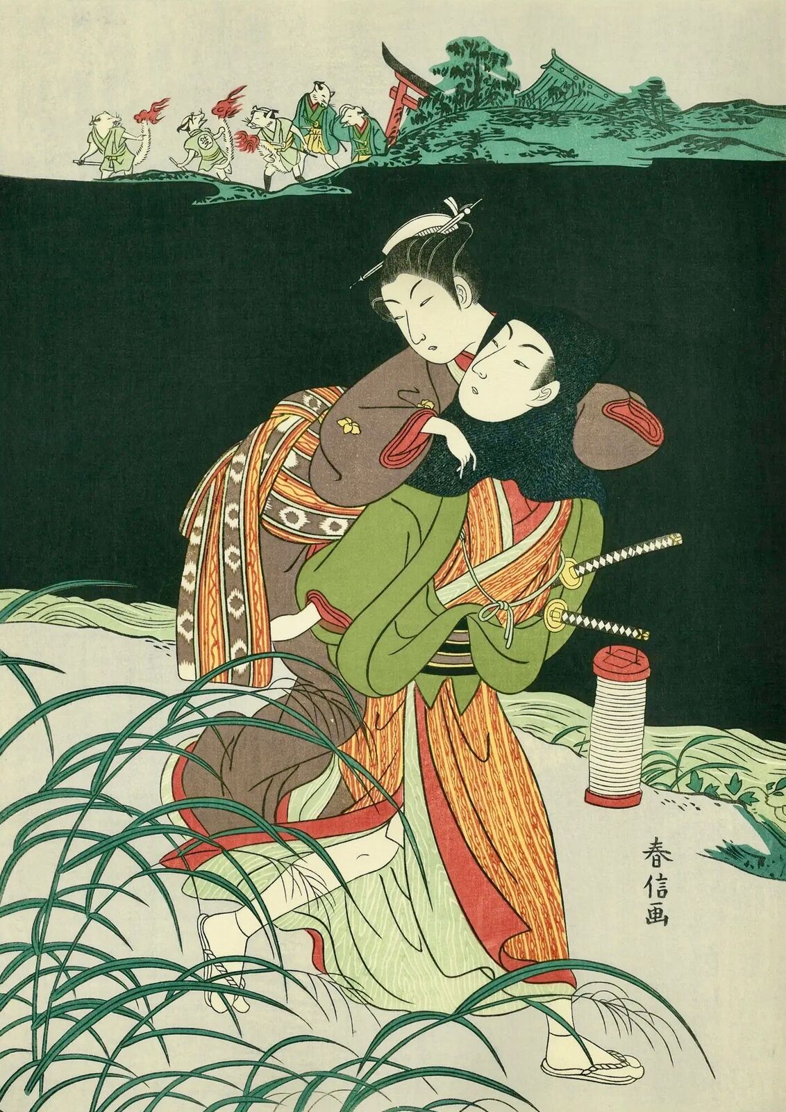 Osen Eloping With Lover by Harunobu Suzuki, 1765