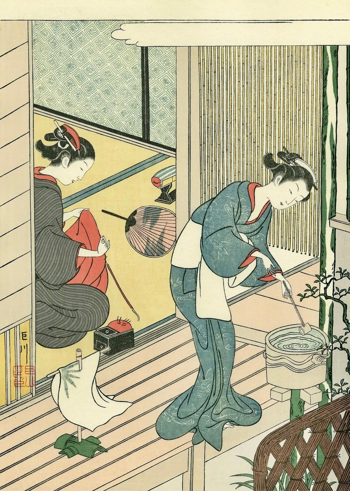 Returning Sails to the Towel Rack by Harunobu Suzuki, 1765