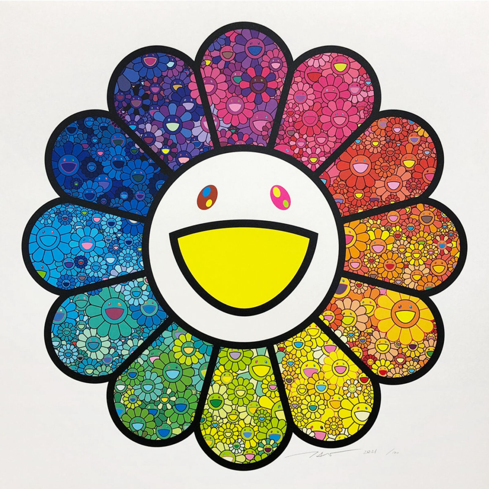 Artwork by Takashi Murakami, A Flower Forest, Made of Archival Pigment Print + Silkscreen 