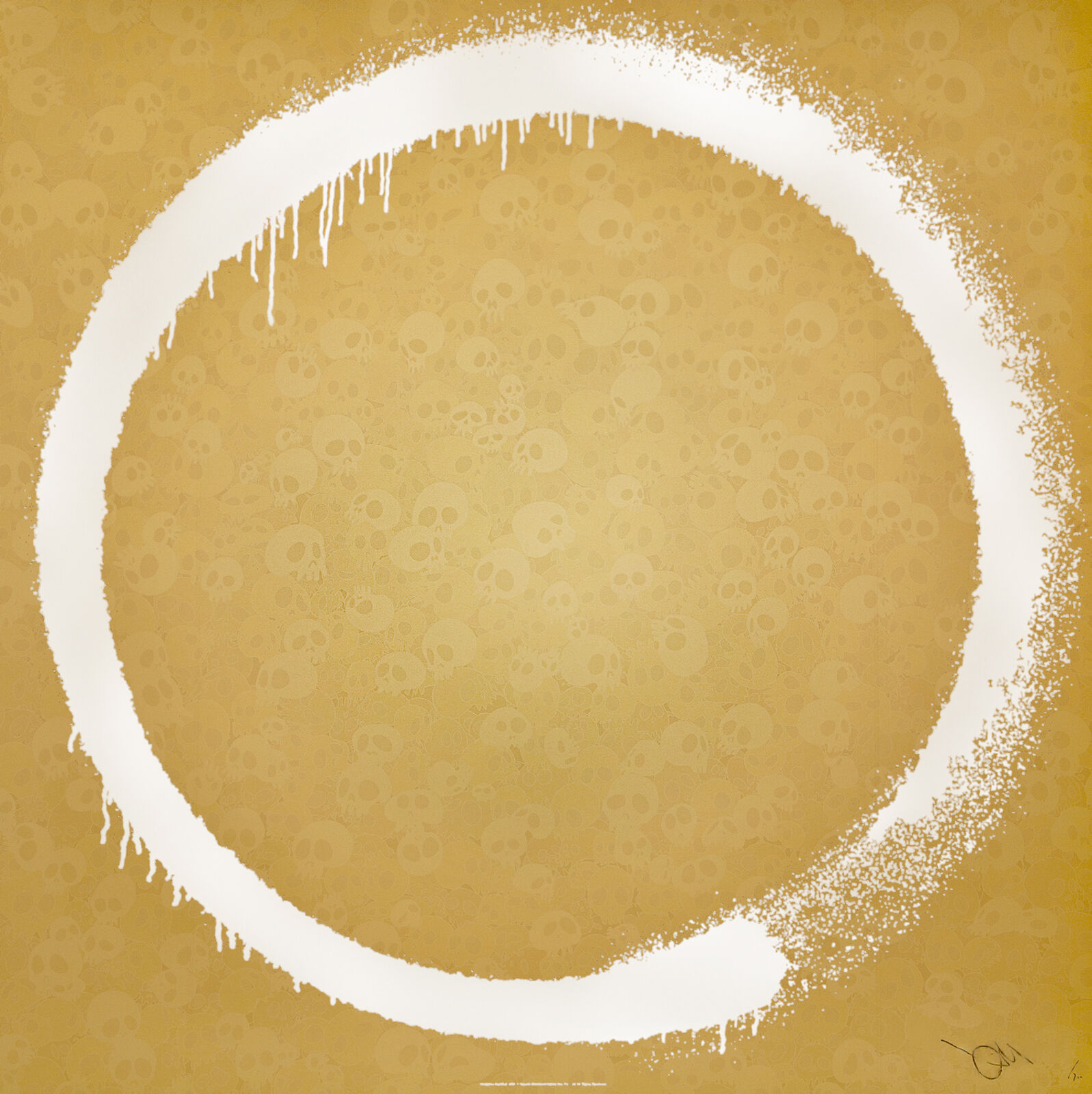 A circle with a white circle in the middle of it.