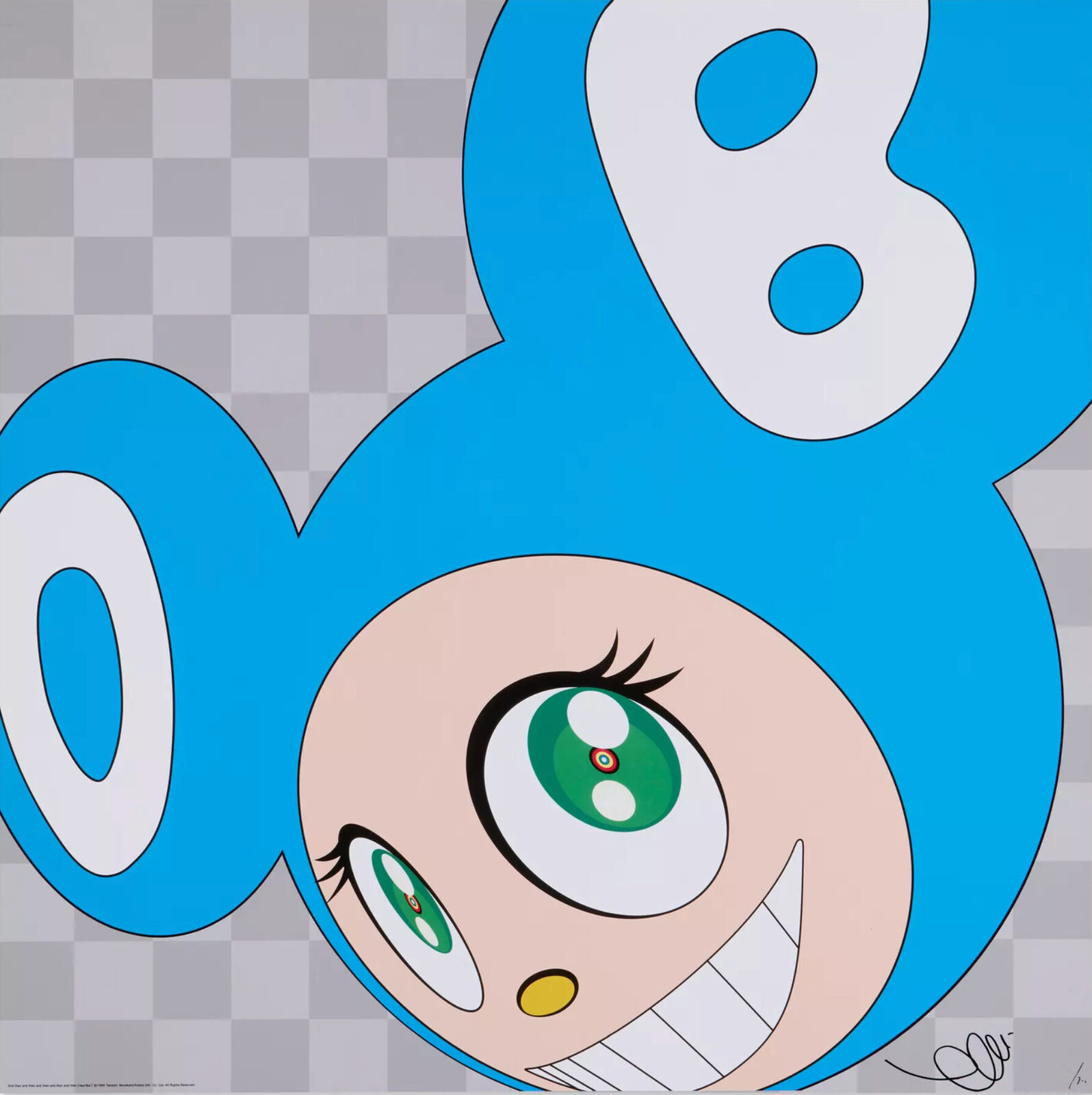 A cartoon character with a big smile on his face.