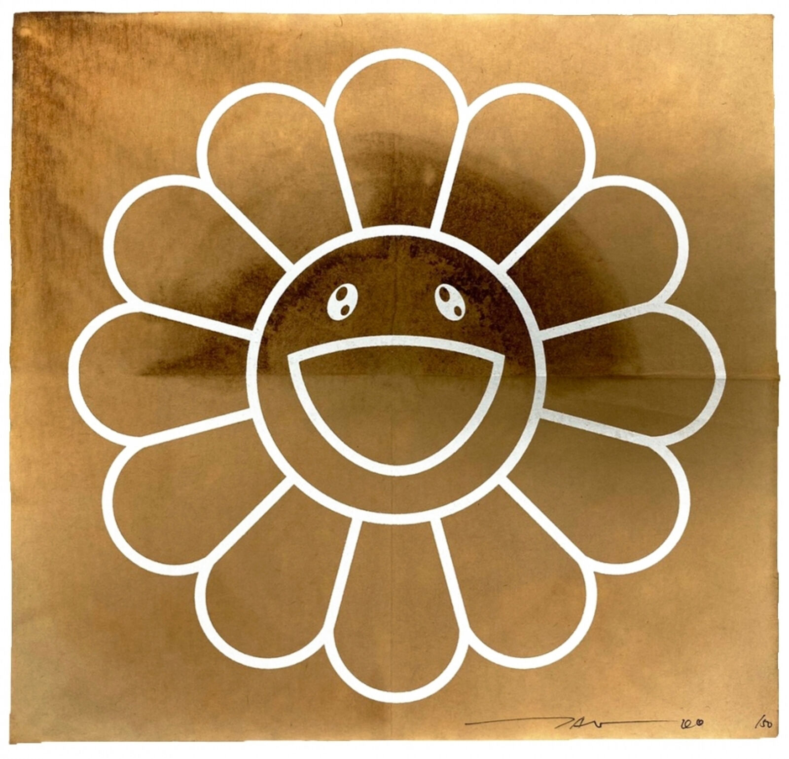 Artwork by Takashi Murakami, Coffee Blues: Afternoon, Made of Silkscreen on coffee paper filter 