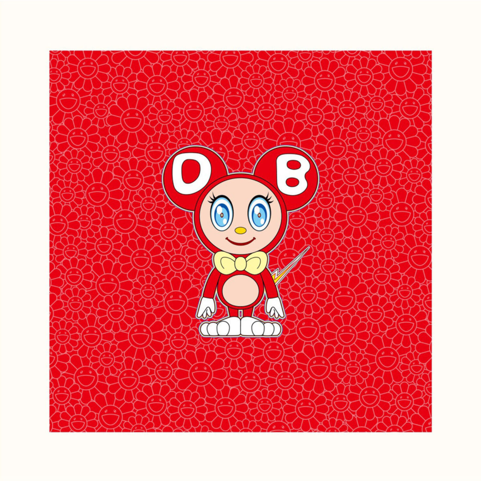 A red background with a cartoon character holding a pencil.