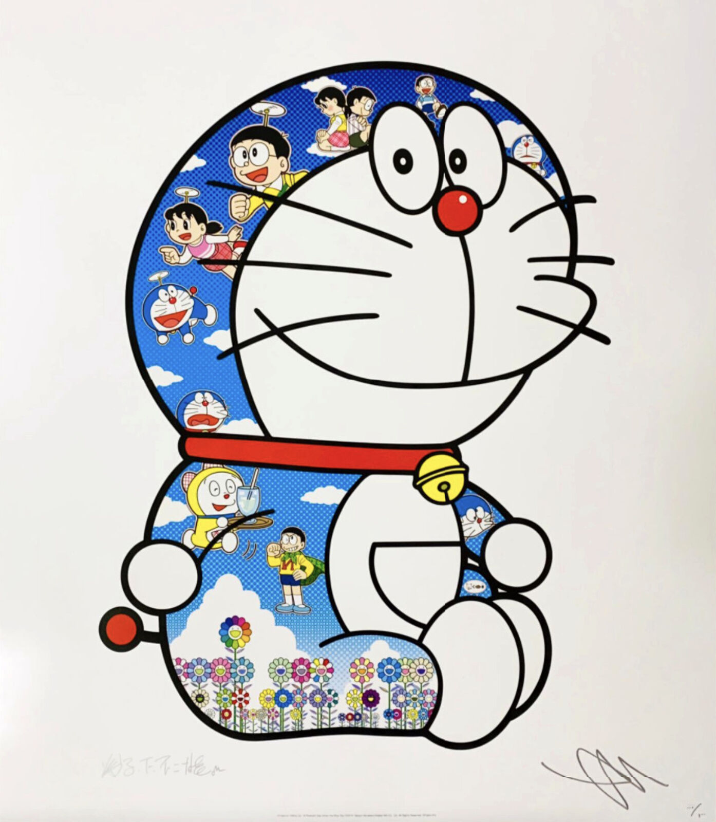 Doraemon Sitting Up: “A Pleasant Day Under the Blue Sky” by Takashi Murakami, 2020