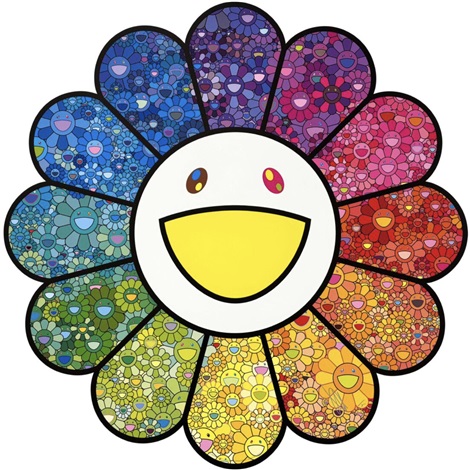 Artwork by Takashi Murakami, Flower Sparkles!, Made of Offset printing 4 colors + credit text special color silver 