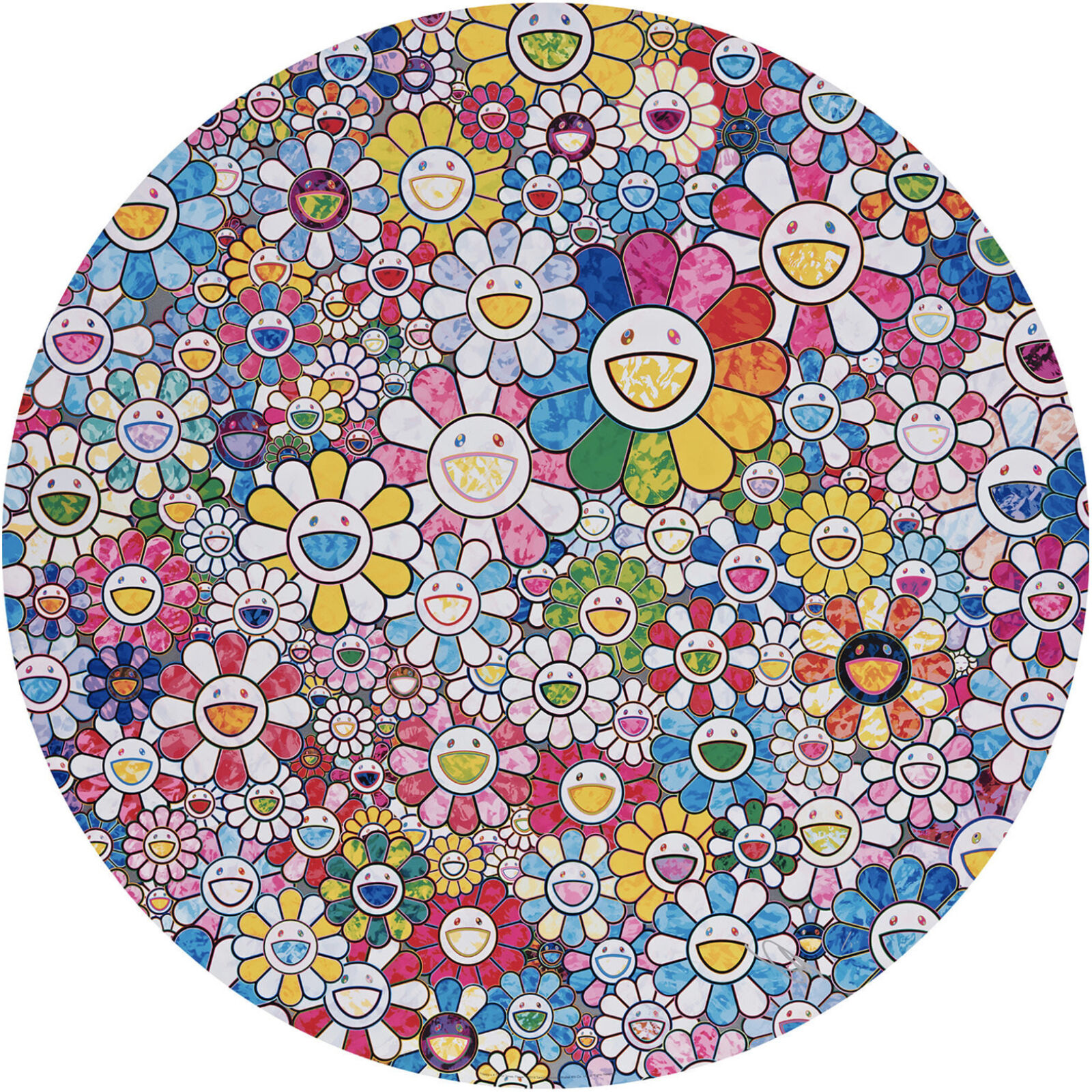 Artwork by Takashi Murakami, Happy x A Trillion Times: Flower, Made of Offset print with cold stamp 
