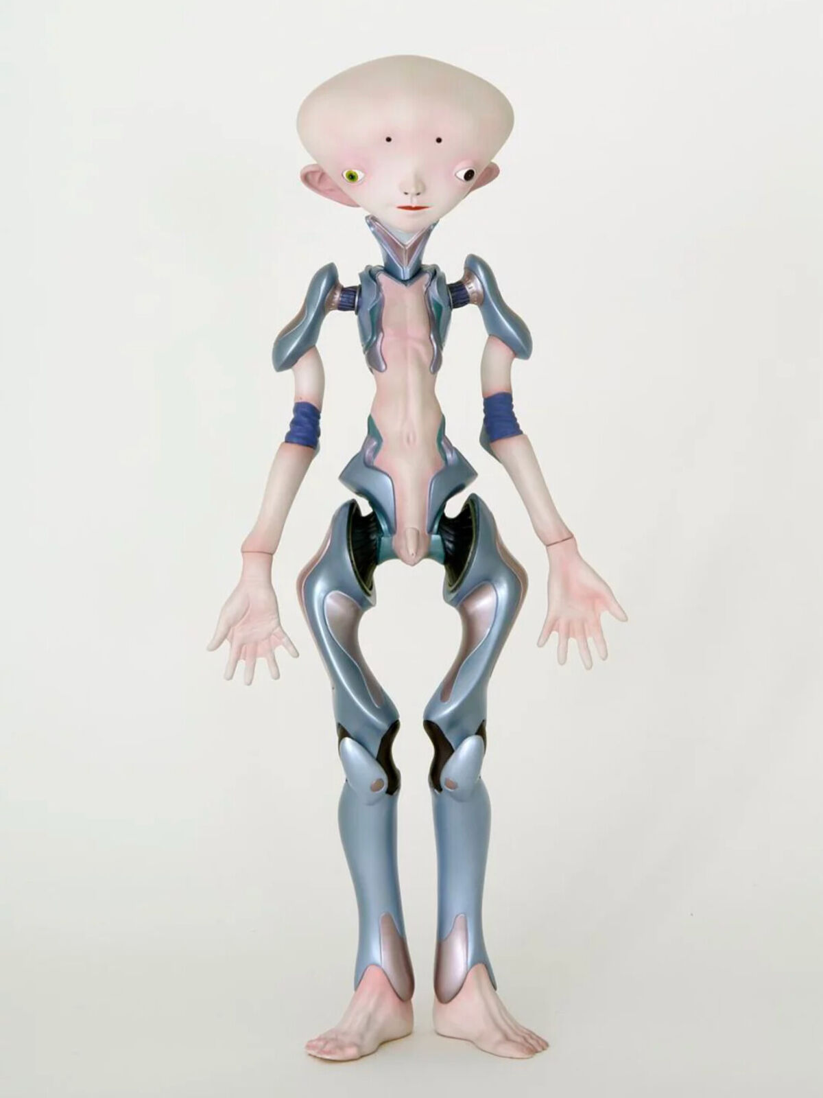 Artwork by Takashi Murakami, Inochi doll / Version: Victor, Made of Body: ABS and NP-PVC / Head: Iron plate / Uniform: Cotton and Polyester, Nylon / Shoes: Soft vinyl / School bag: Artificial leather and Metal / Cap: Cotton, Artificial leather, NP-PVC, Magnet, and Metal 