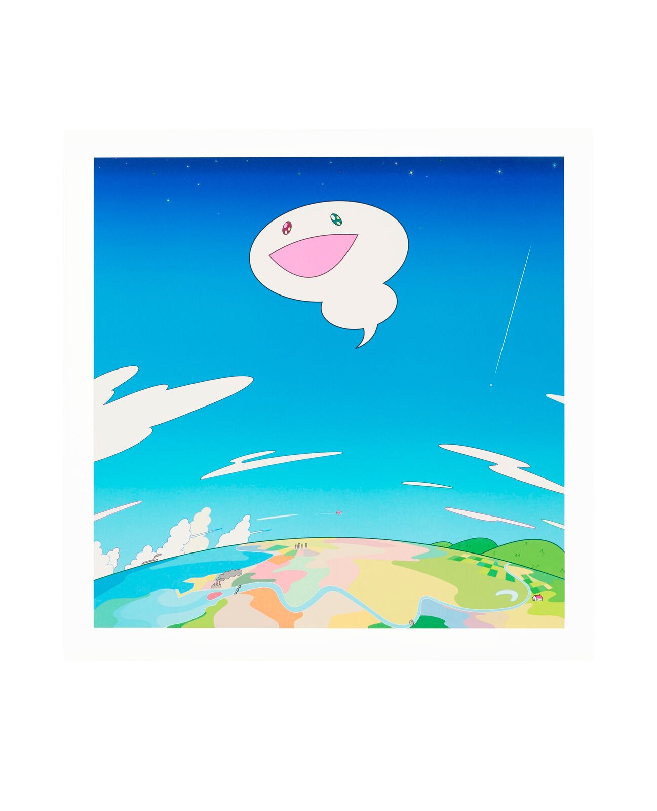 A white pop up book with three pictures inside of it.