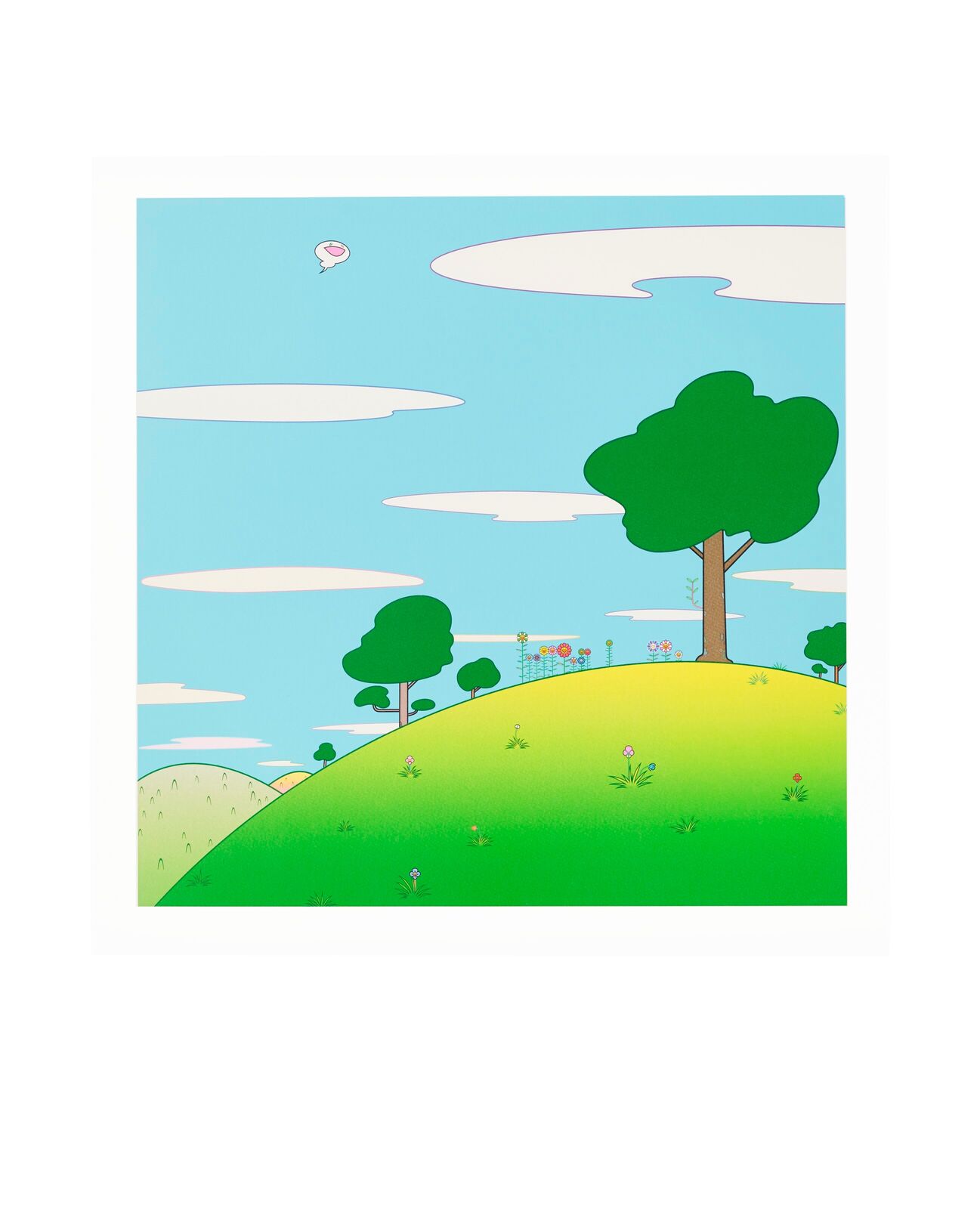 A white pop up book with three pictures inside of it.