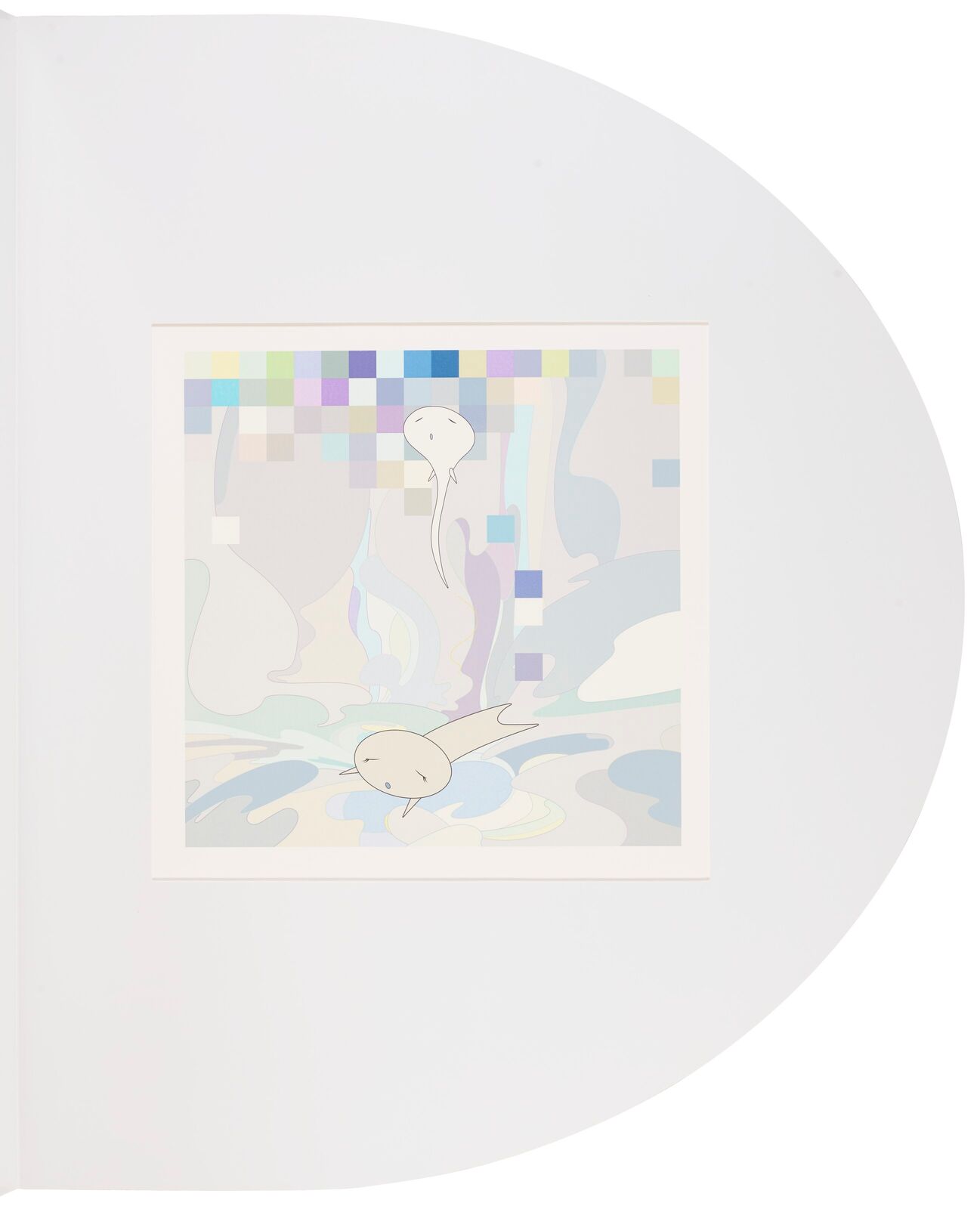 A white pop up book with three pictures inside of it.