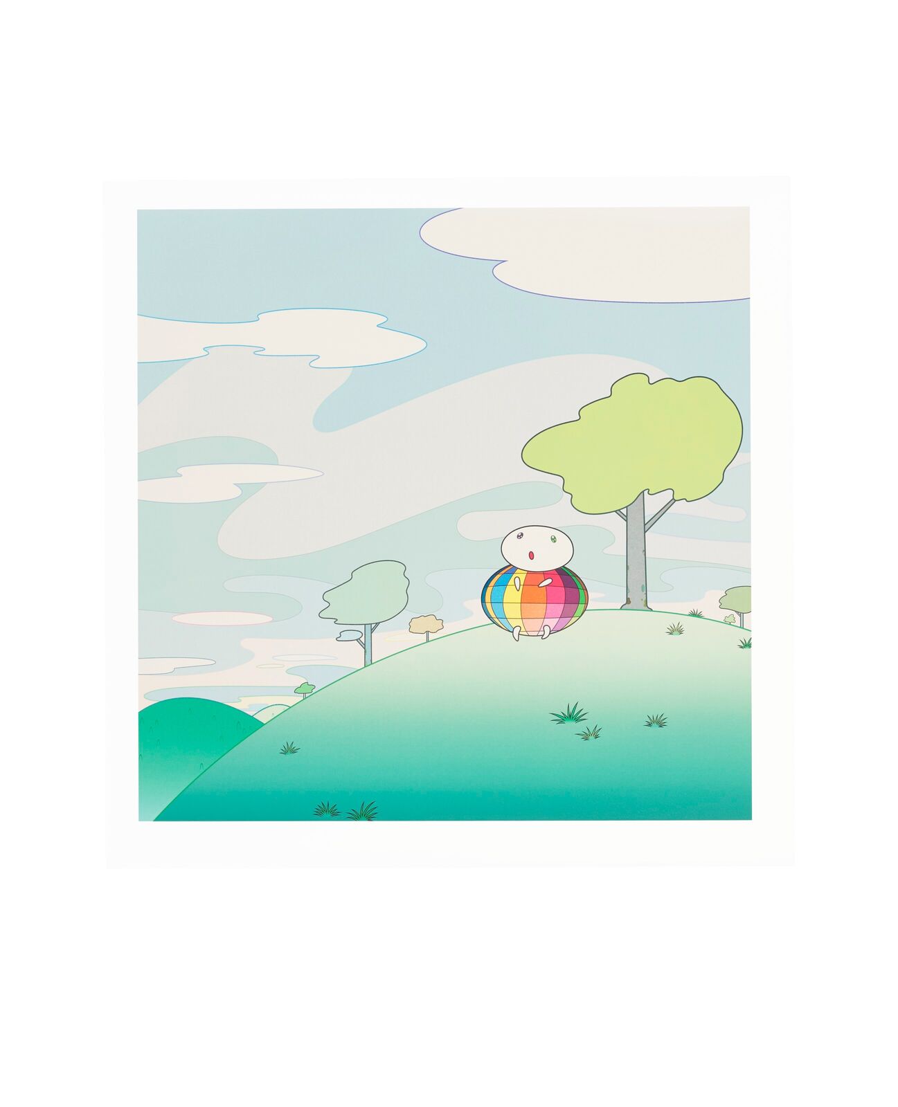 A white pop up book with three pictures inside of it.