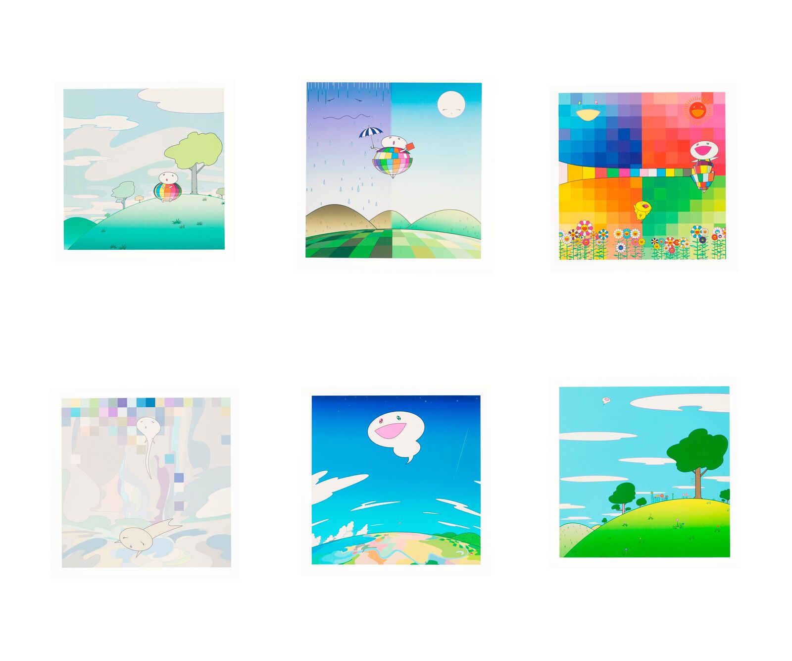 A white pop up book with three pictures inside of it.