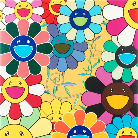 Artwork by Takashi Murakami, Killer Pink, Made of 4c offset print + special gold + UV white 