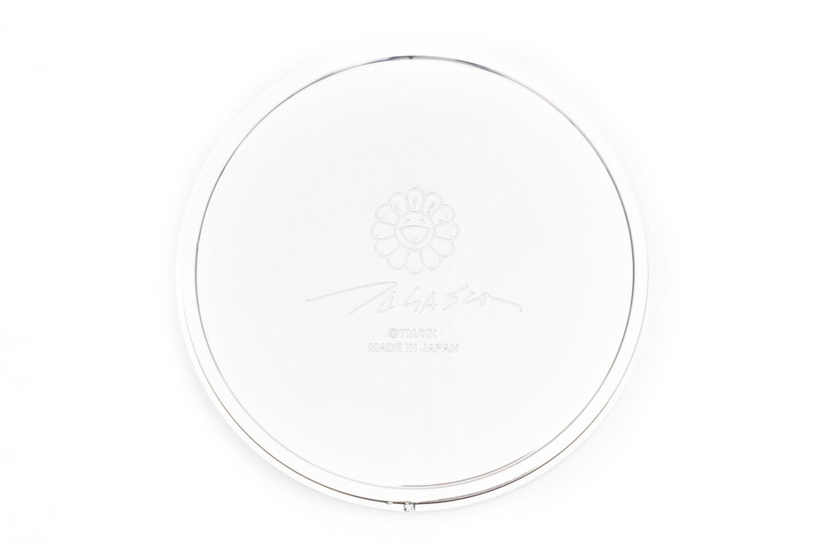 A red, white, and blue mickey mouse head with a big smile on it's face.