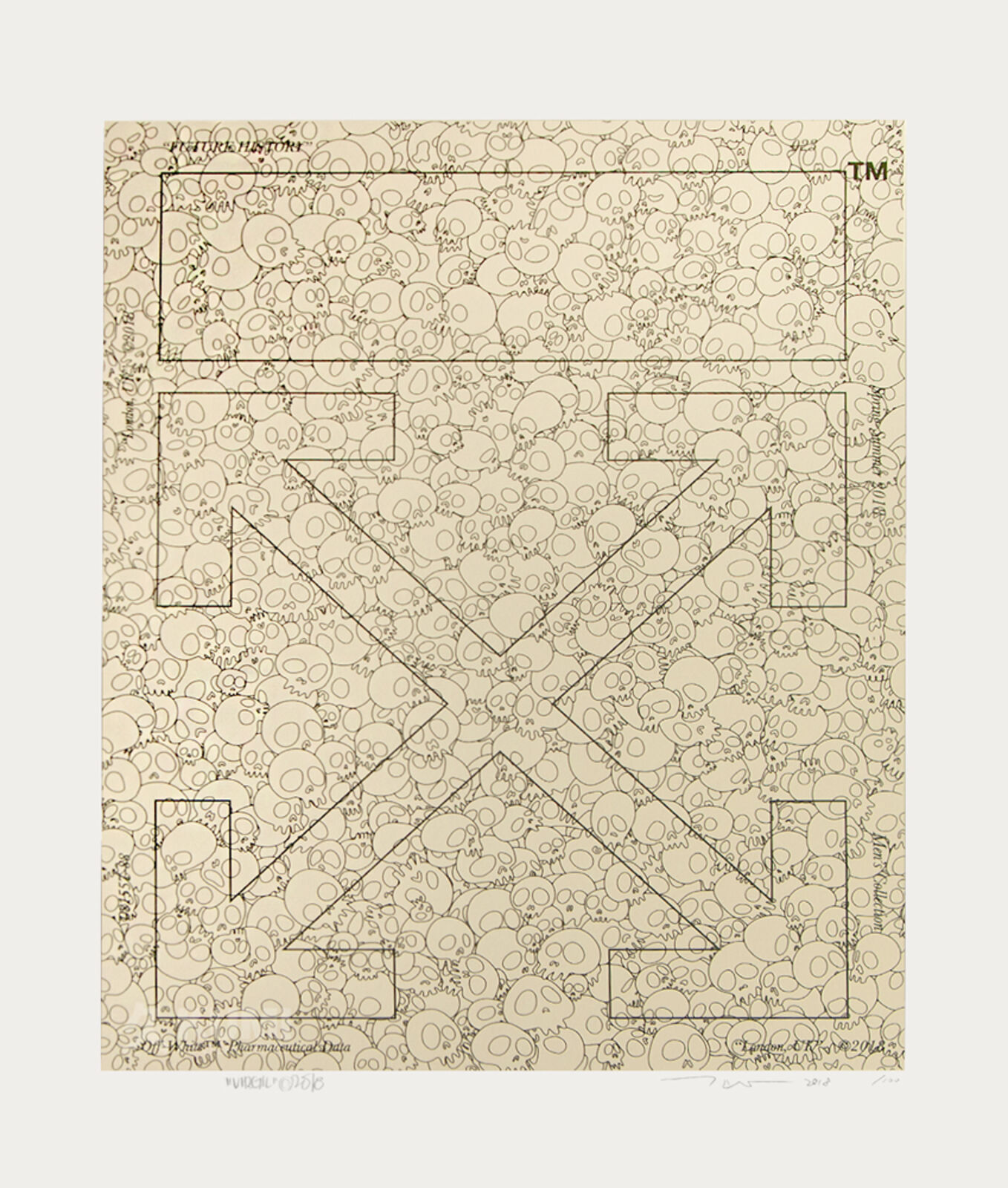 A black and white drawing of a maze with a cross on it.