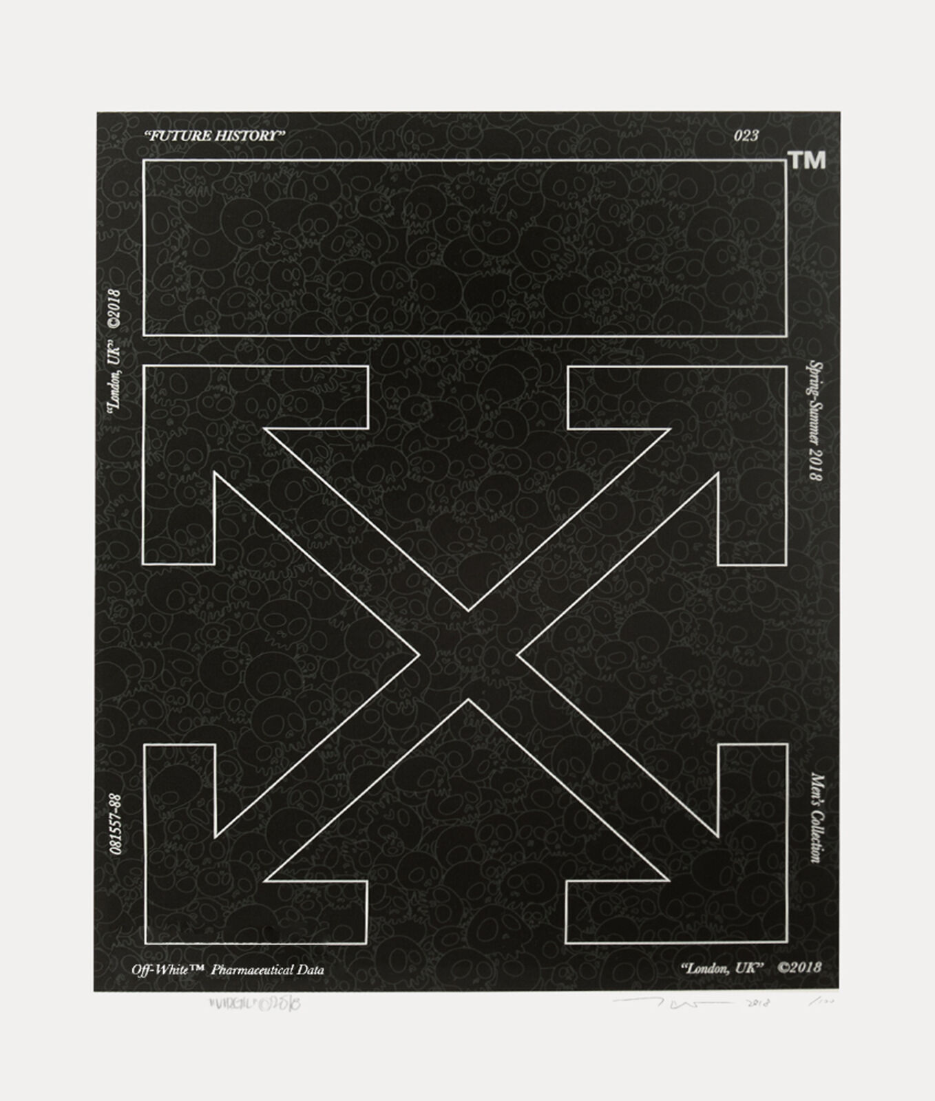 a black and white poster with the letter x on it