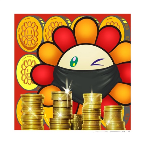 Artwork by Takashi Murakami, Murakami.Flower #8979 Bank robbery, Made of Archival Pigment Print + Silkscreen 