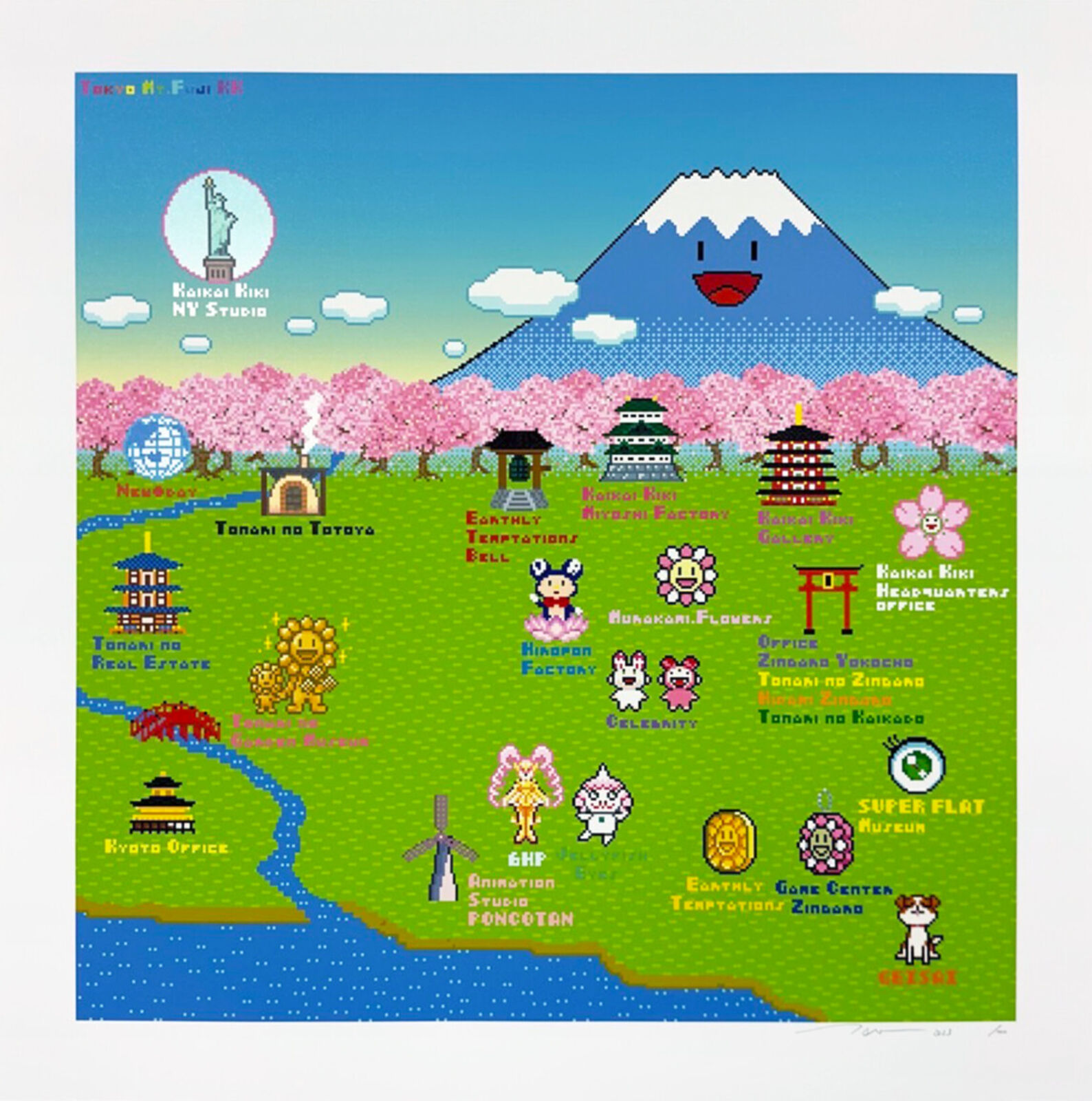 A map of Japan with a mountain in the background.