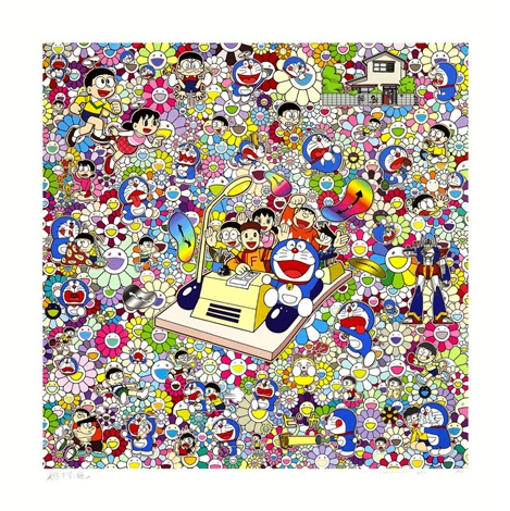 Artwork by Takashi Murakami, On an Endless Journey on a Time Machine with the Author Fujiko F. Fujio!, Made of Silkscreen 