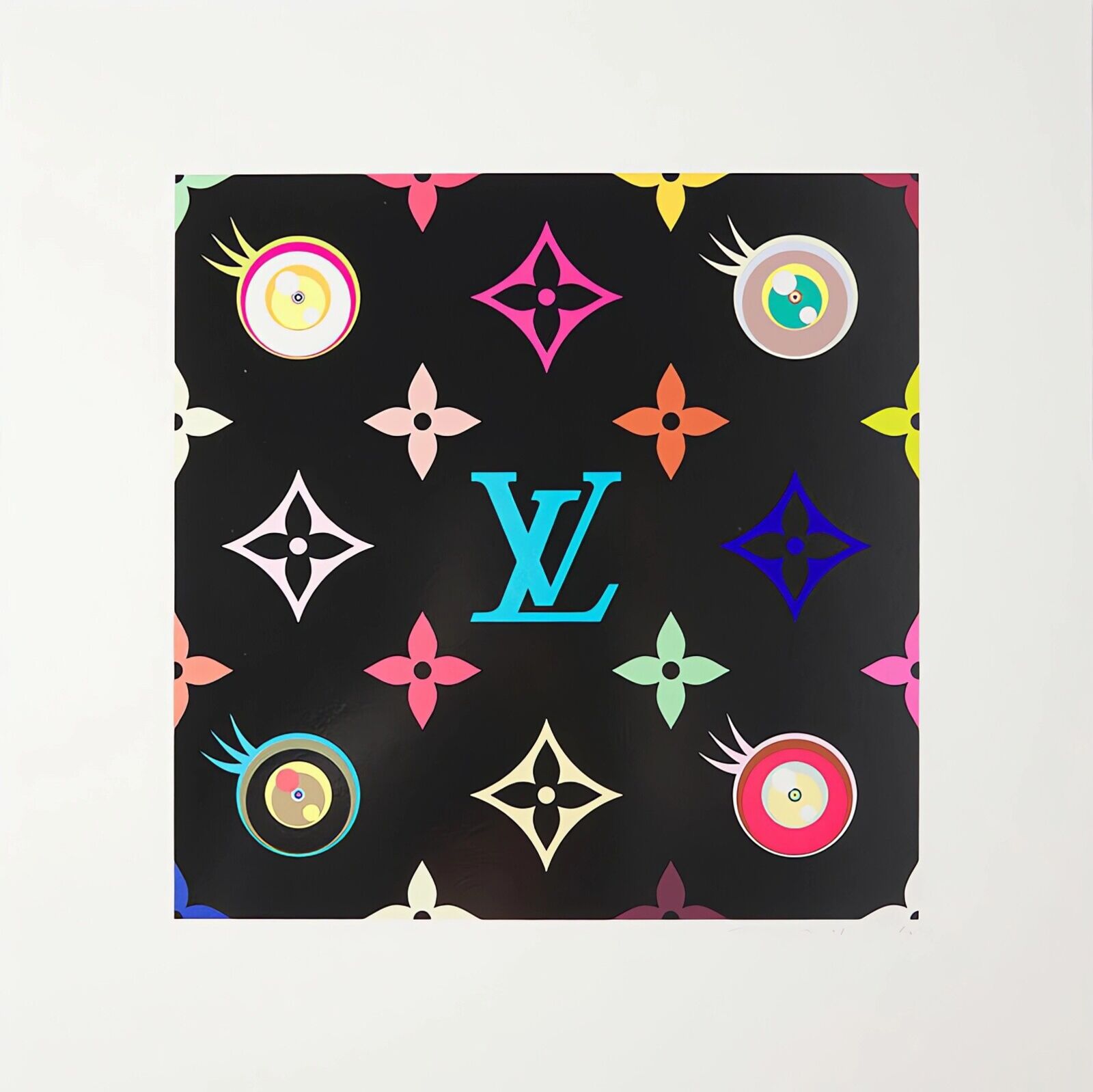 A picture of a louis vuitton logo on a black background.