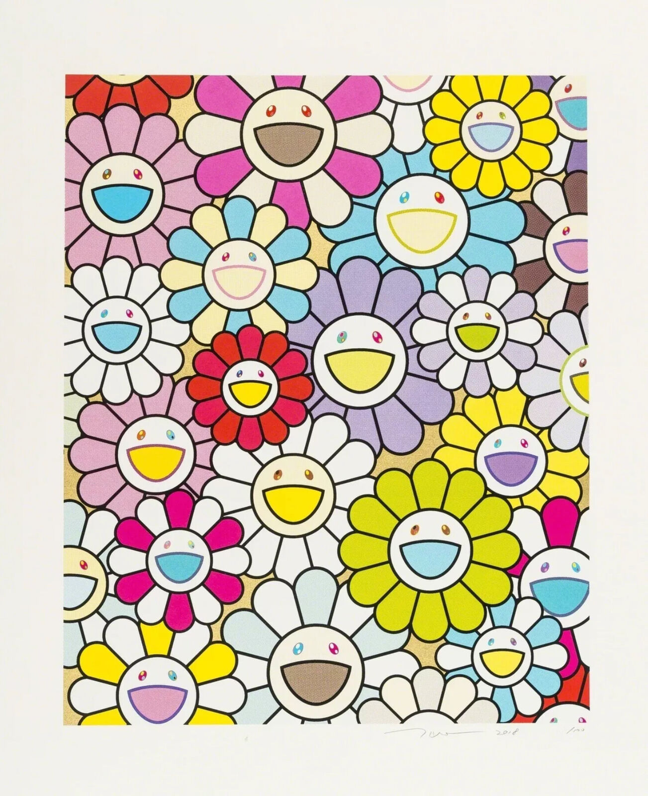 Takashi Murakami | A Little Flower Painting: Yellow, White, and 