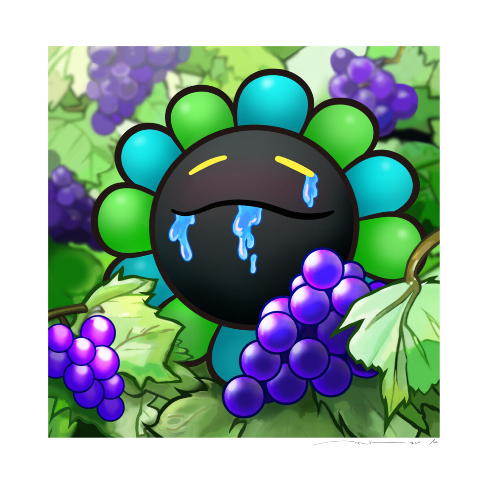 Murakami Flower #11555 Grape by Takashi Murakami, 2024