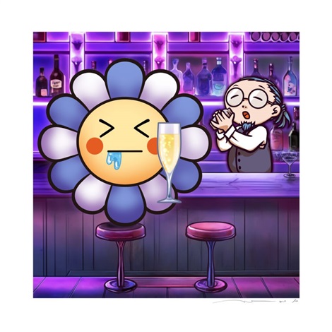 Murakami Flower #3167 Drunk with Champagne by Takashi Murakami, 2024