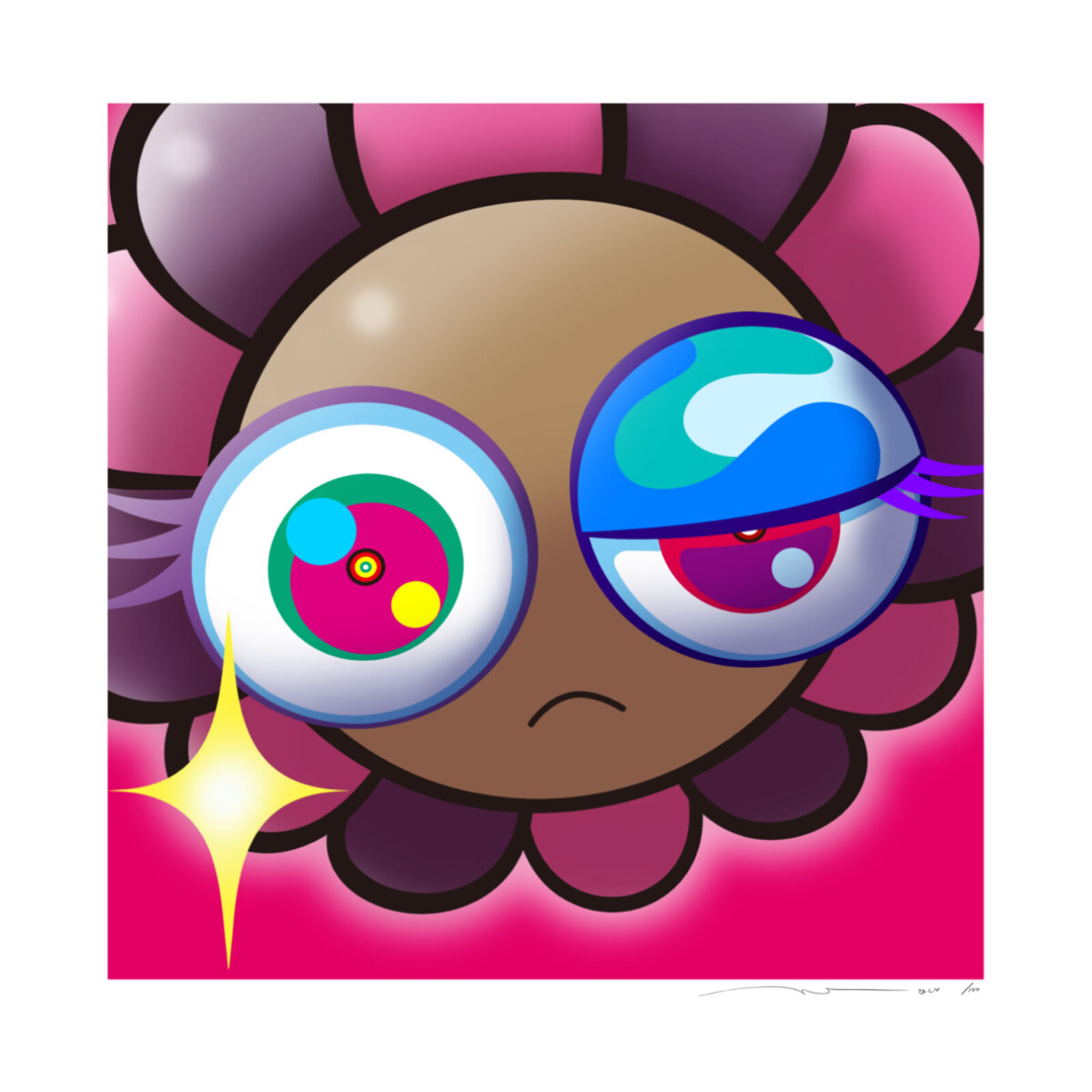 Artwork by Takashi Murakami, Murakami.Flower #2614, Made of Archival Pigment Print + Silkscreen 