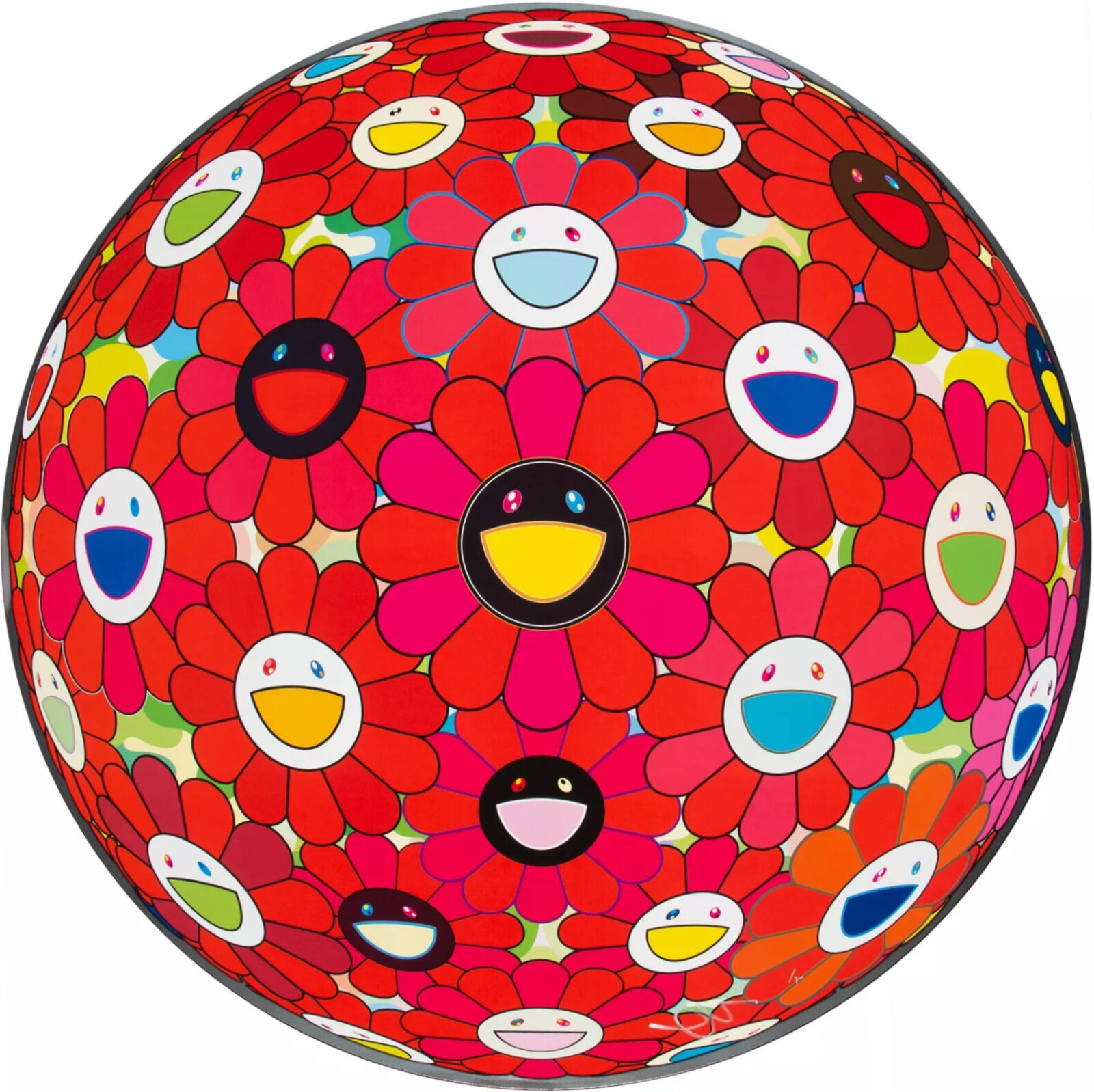 Red Flower Ball (3-D) by Takashi Murakami, 2013