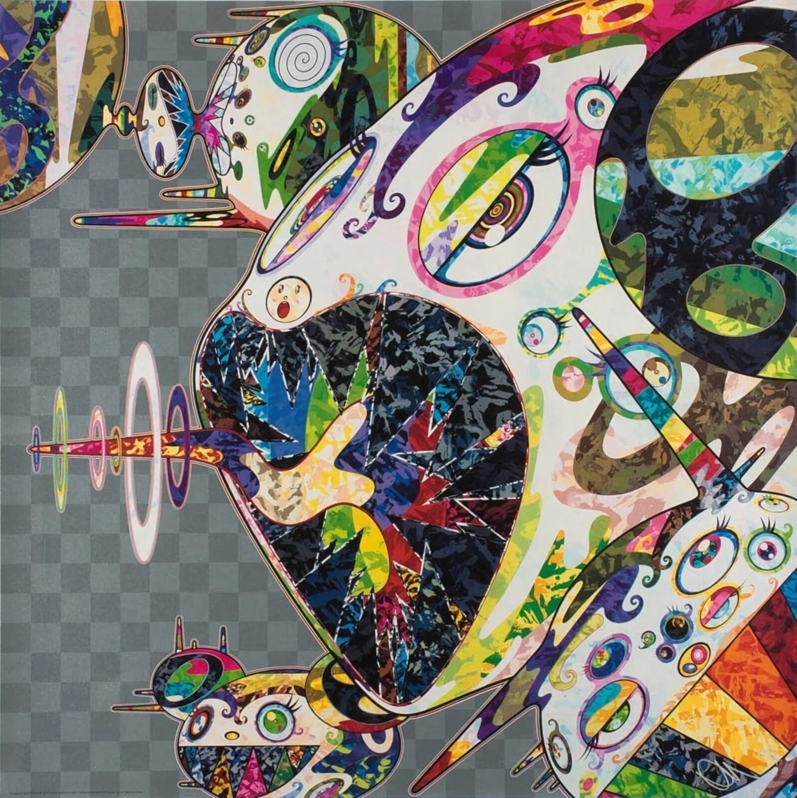Artwork by Takashi Murakami, Homage to Francis Bacon (Study of Isabel Rawsthorne), Made of 4c offset print + cold stamp 