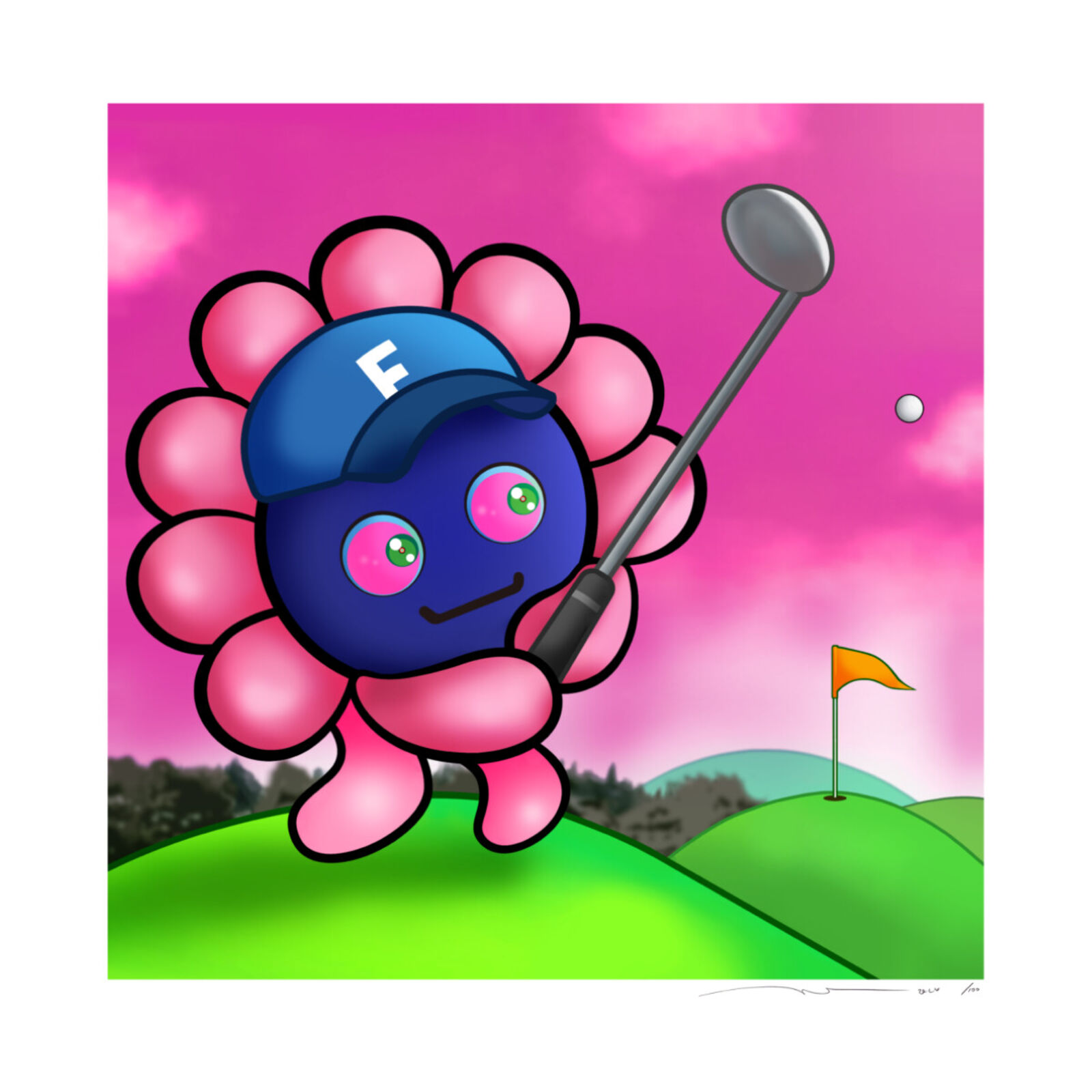Murakami Flower #7939 Golf by Takashi Murakami, 2024