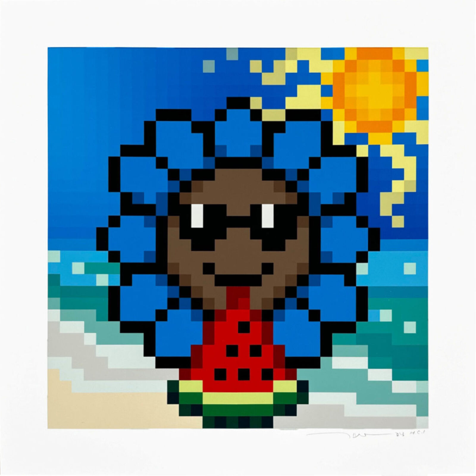 Artwork by Takashi Murakami, Murakami.Flower #2102 Summer Vacation, Made of Archival Pigment Print + Silkscreen 