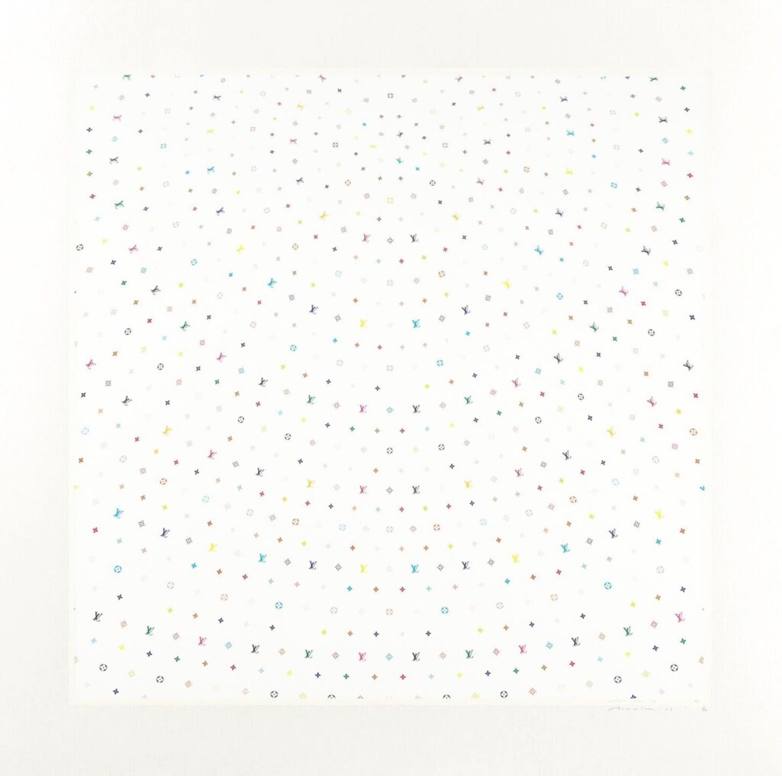 A white background with a pattern of small colorful stars.