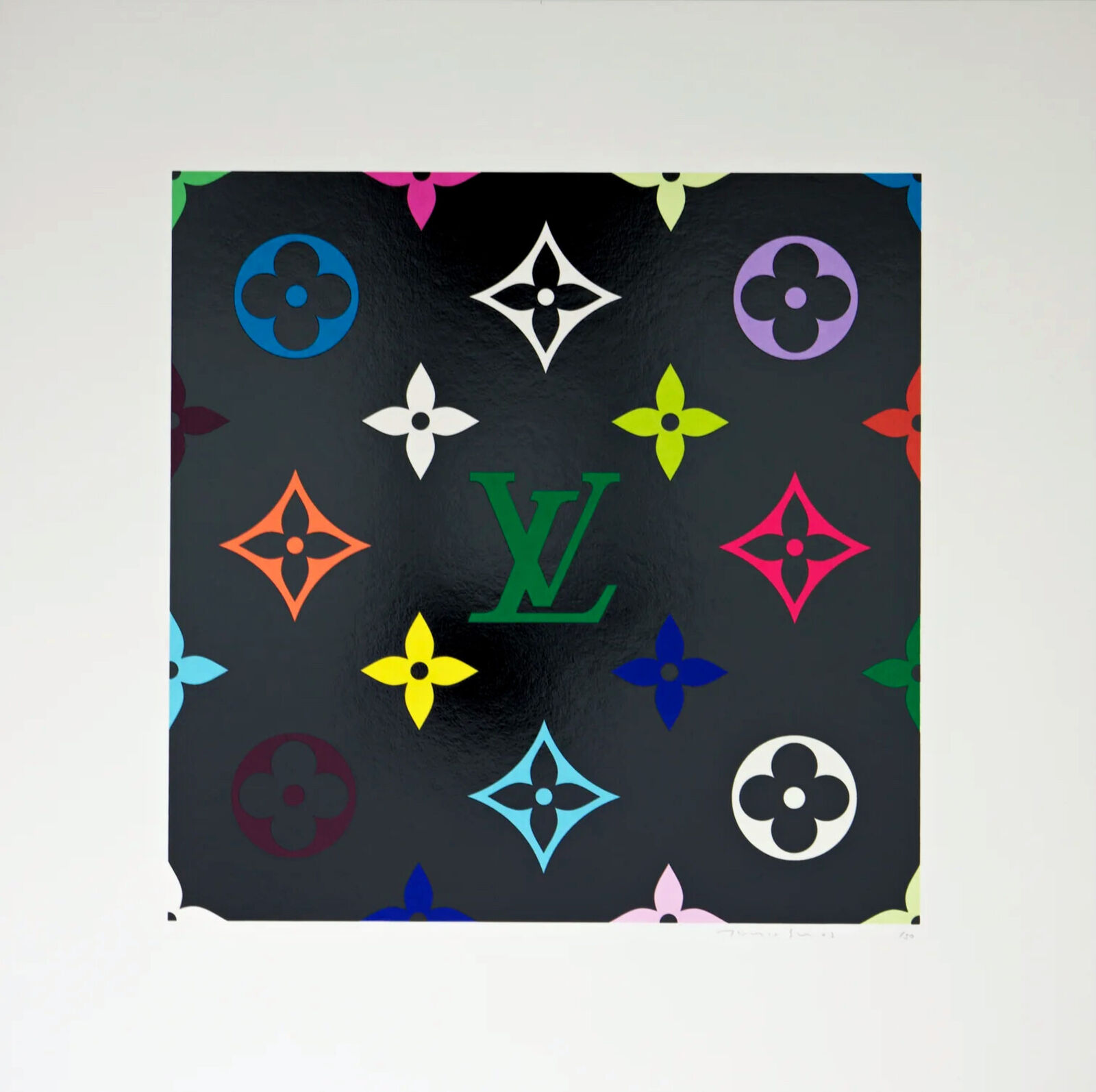 A picture of a louis vuitton logo on a black background.