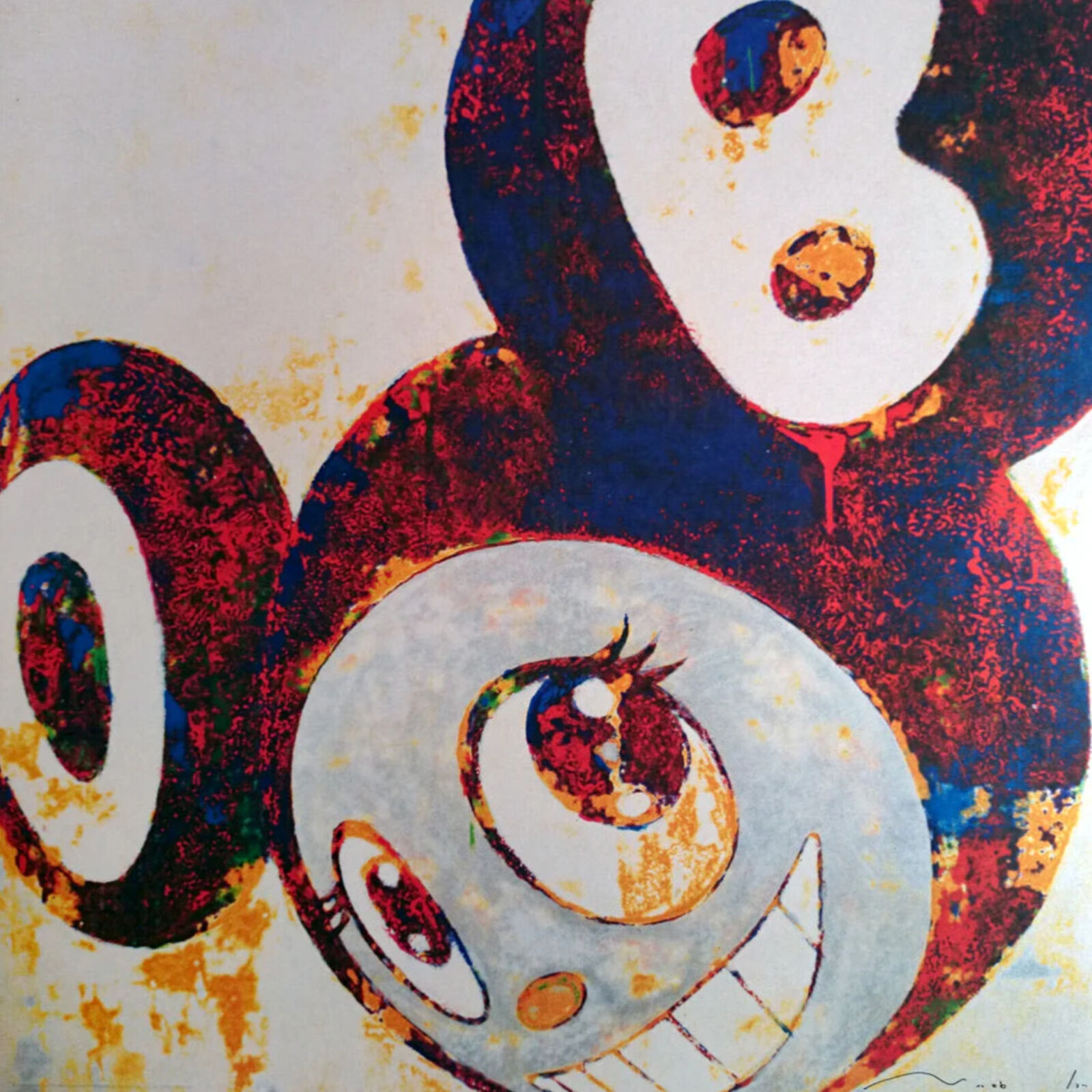 Artwork by Takashi Murakami, And then, and then and then and then and then, Made of 4c offset print + special silver + special red 