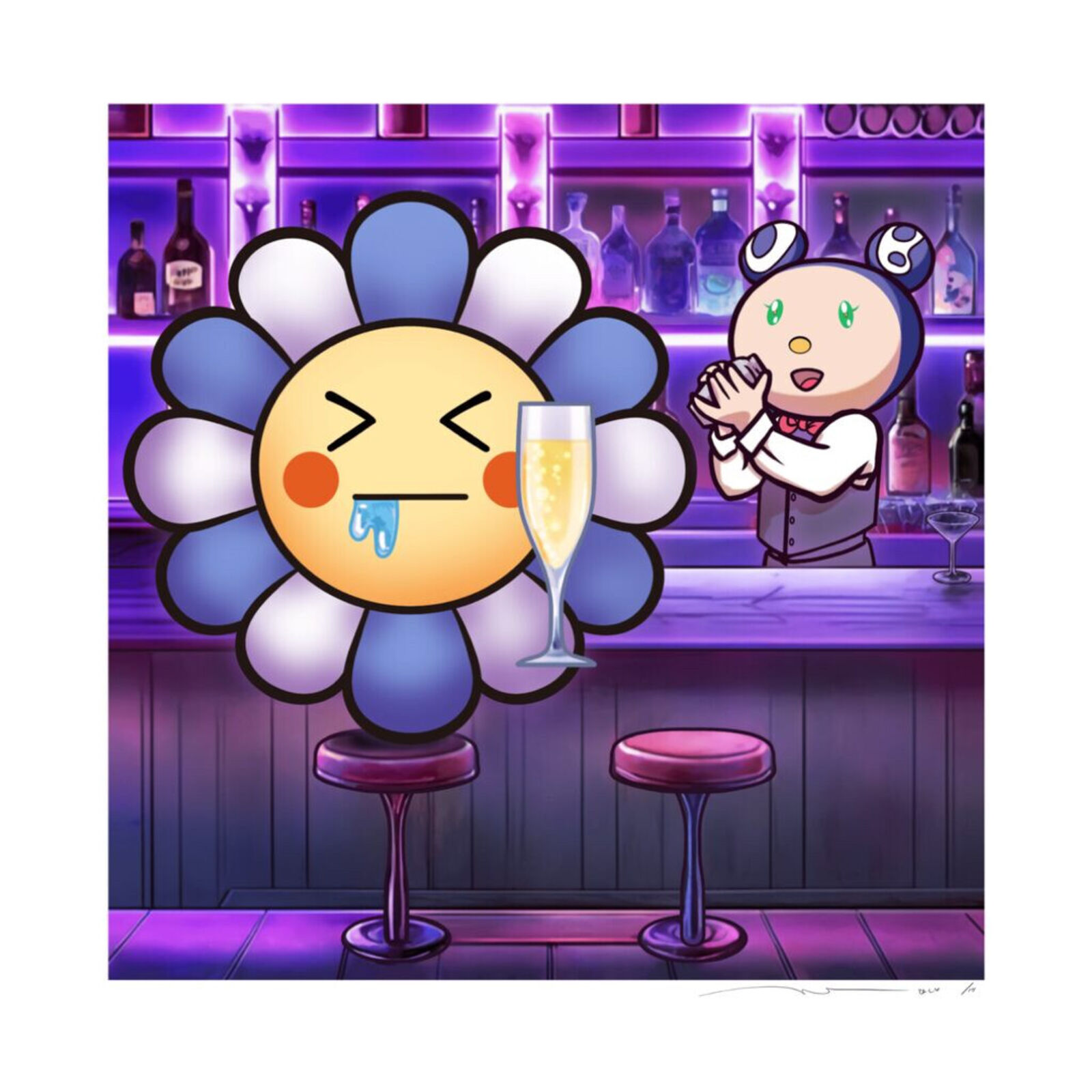 Murakami Flower #3167 Drunk with Champagne by Takashi Murakami, 2024
