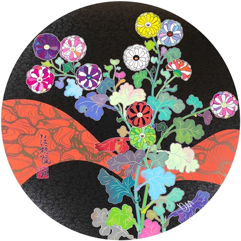 Artwork by Takashi Murakami, A Red River is Visible, Made of 4c offset print + foil + thick varnishing 