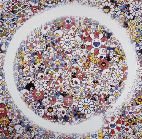Artwork by Takashi Murakami, Ensō: Zen, The Heavens, Made of 4c offset print + special silver 