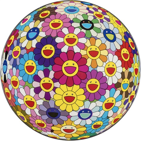 Artwork by Takashi Murakami, Flower Ball (3-D), Made of 4c offset print + cold stamp + high gloss varnishing 