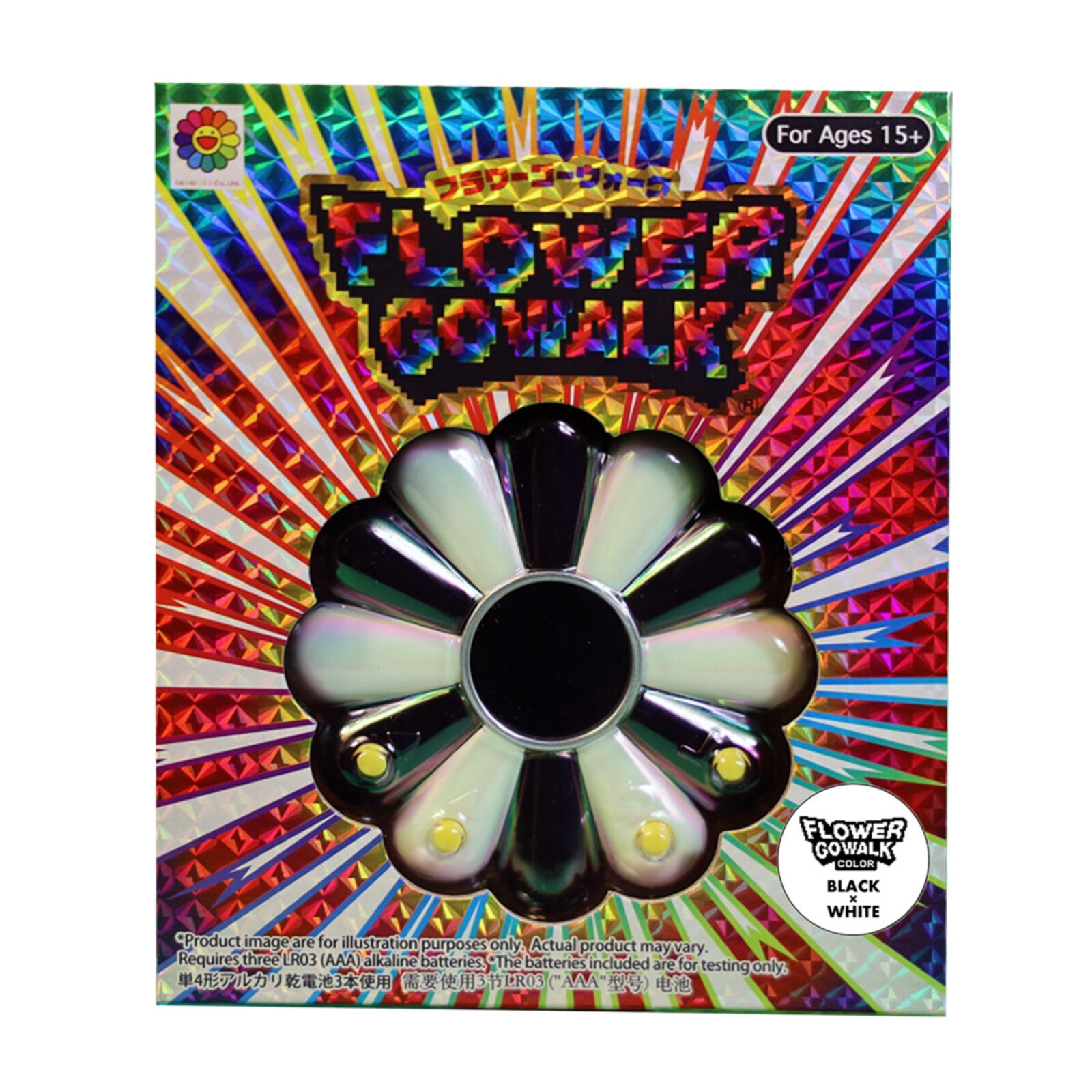 Artwork by Takashi Murakami, Flower Go Walk Color (Aurora: Black x White), Made of ABS, Polycarbonate, Metal 